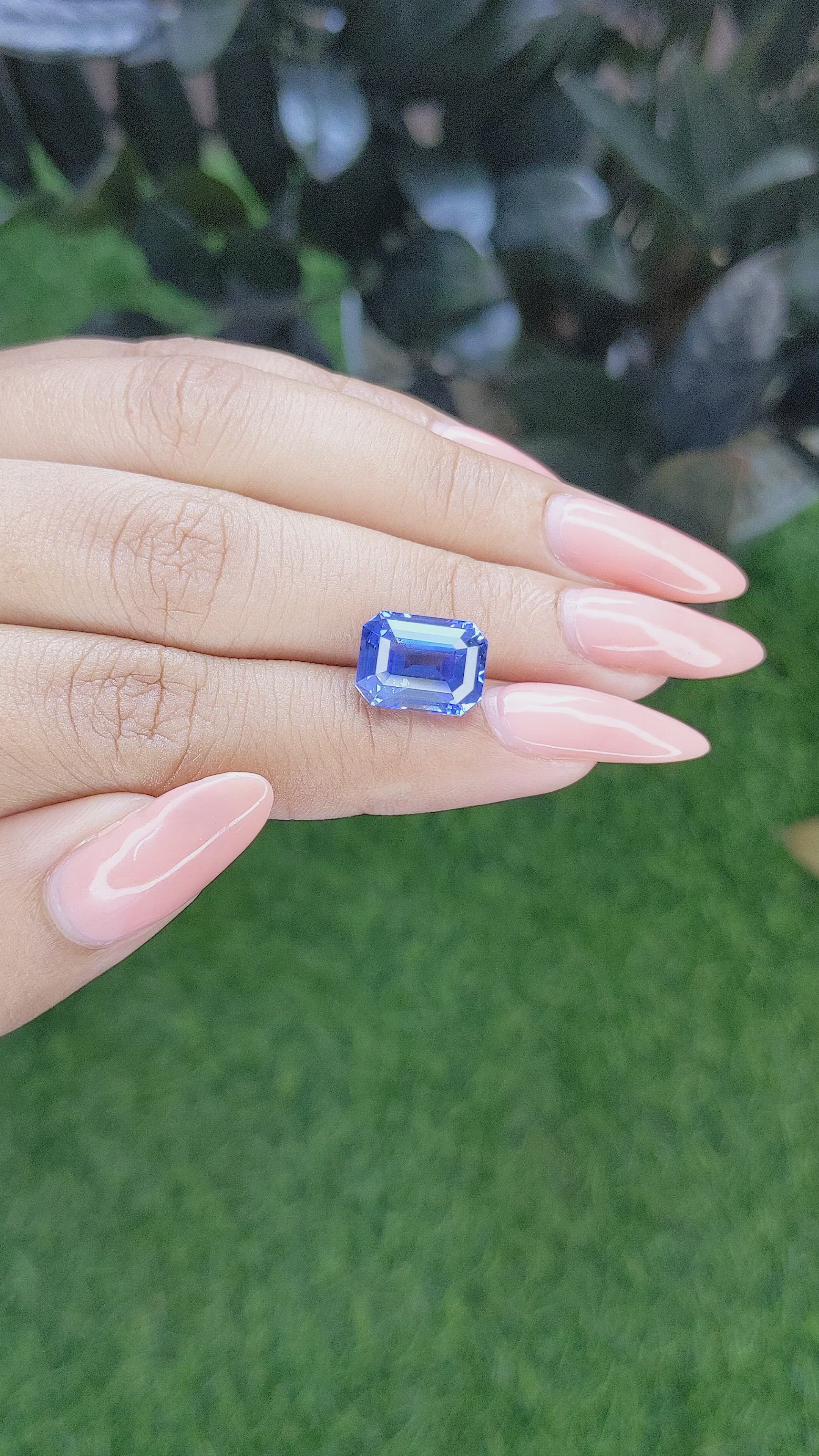 7.58 Ct. Blue Sapphire from Ceylon (Sri Lanka) Size Video