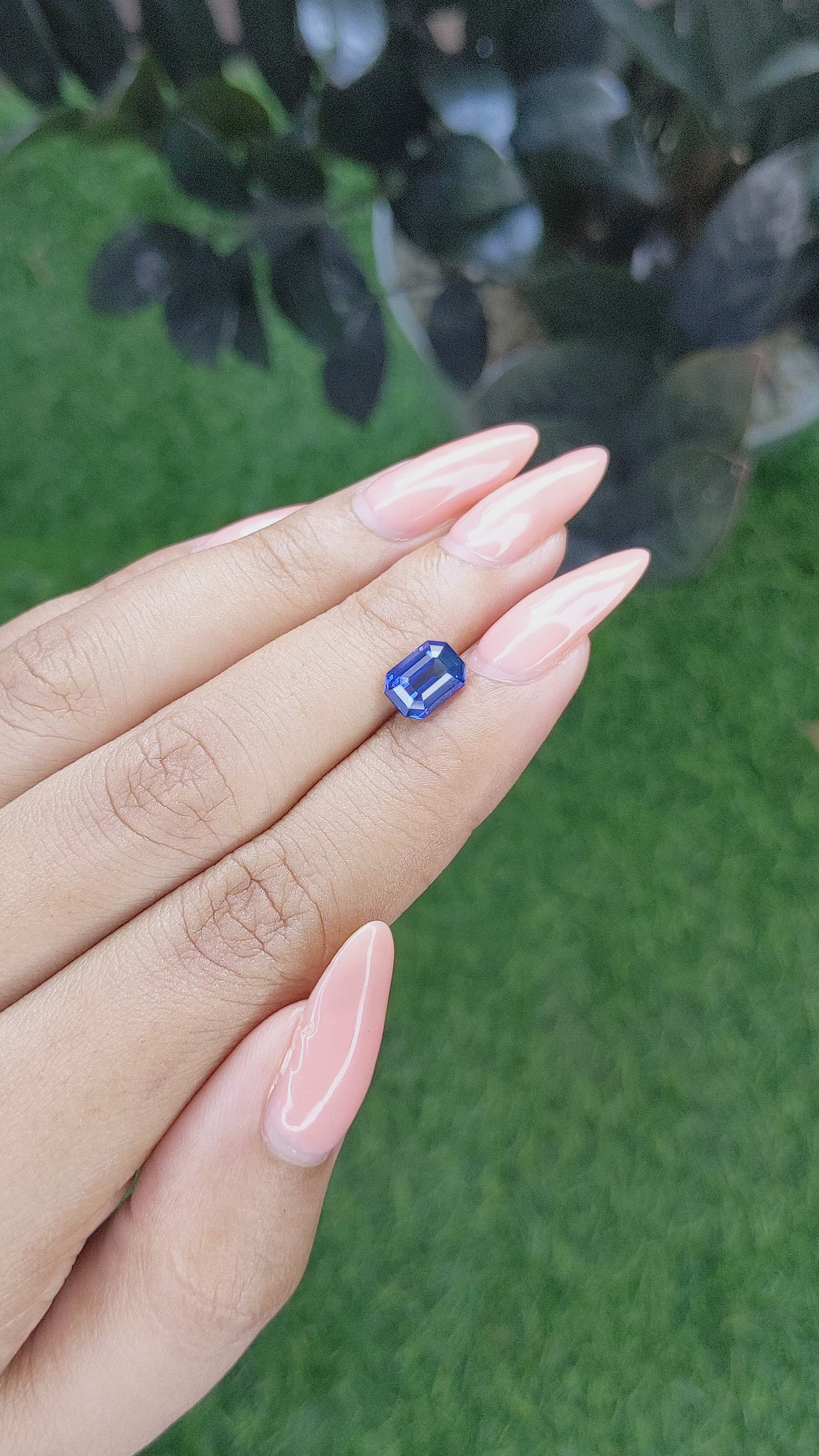 2.06 Ct. Blue Sapphire from Ceylon (Sri Lanka) Size Video