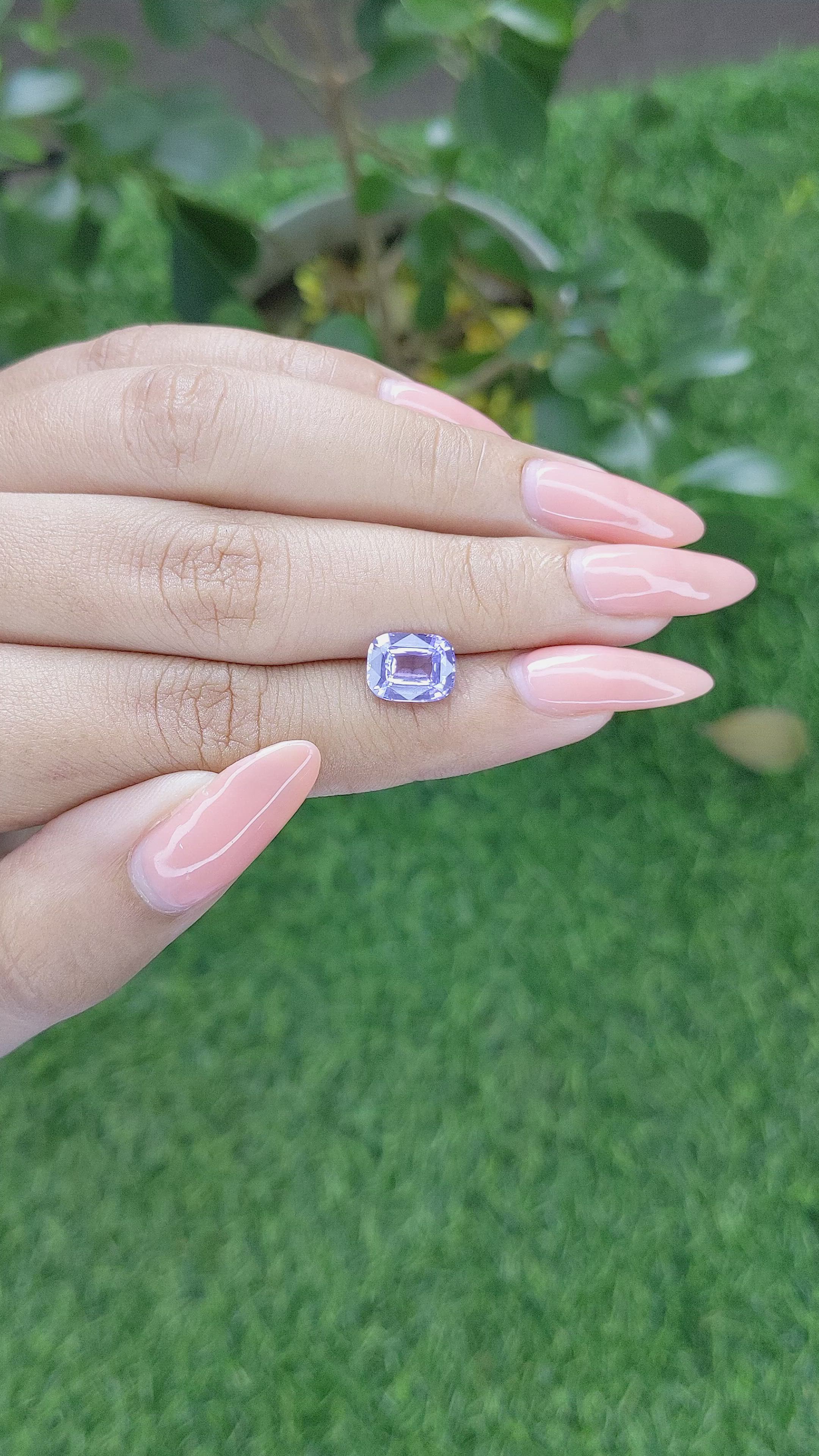 2.70 Ct. Bluish Purple Sapphire from Ceylon (Sri Lanka) Size Video