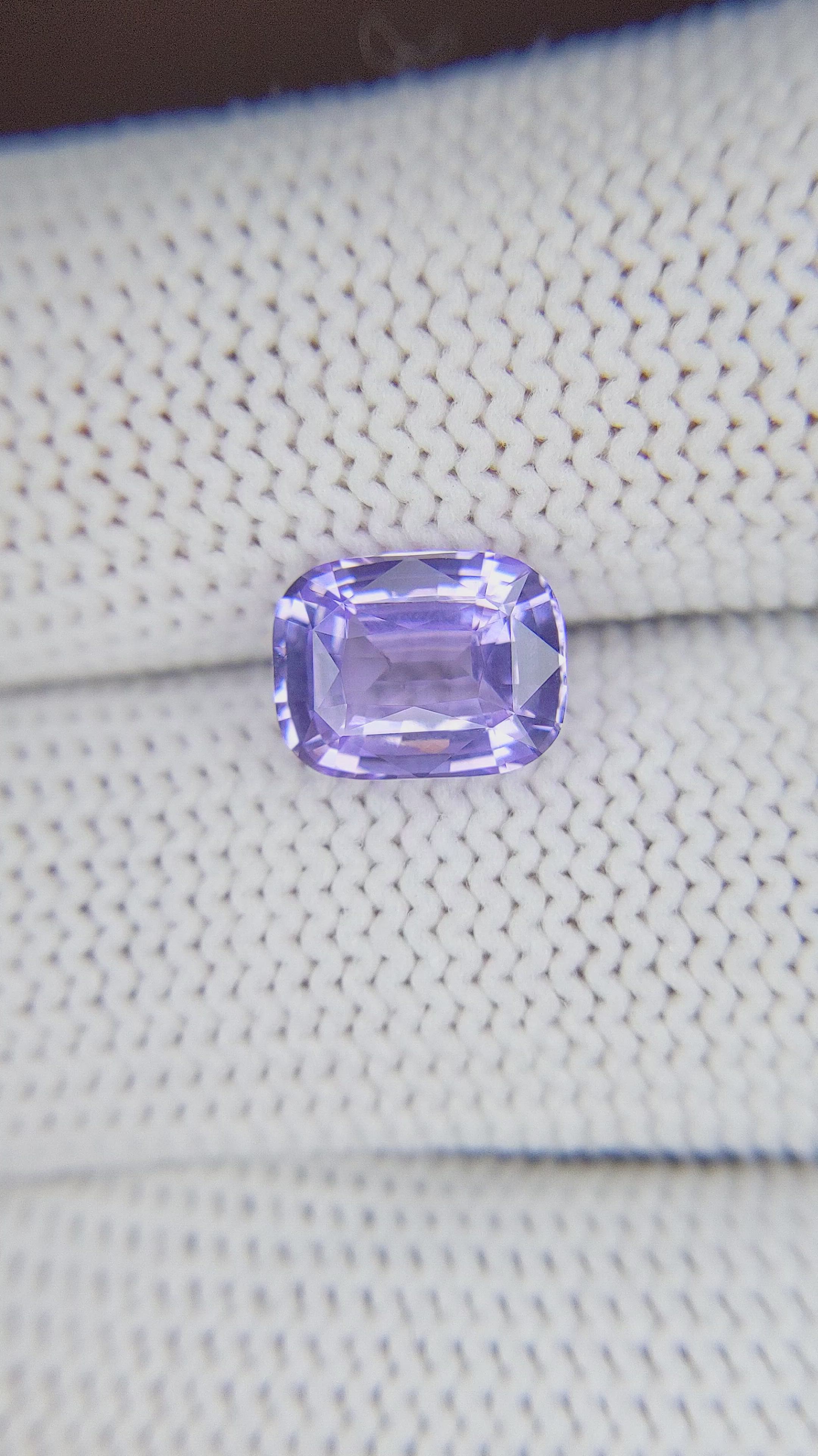 2.70 Ct. Bluish Purple Sapphire from Ceylon (Sri Lanka) Size Video