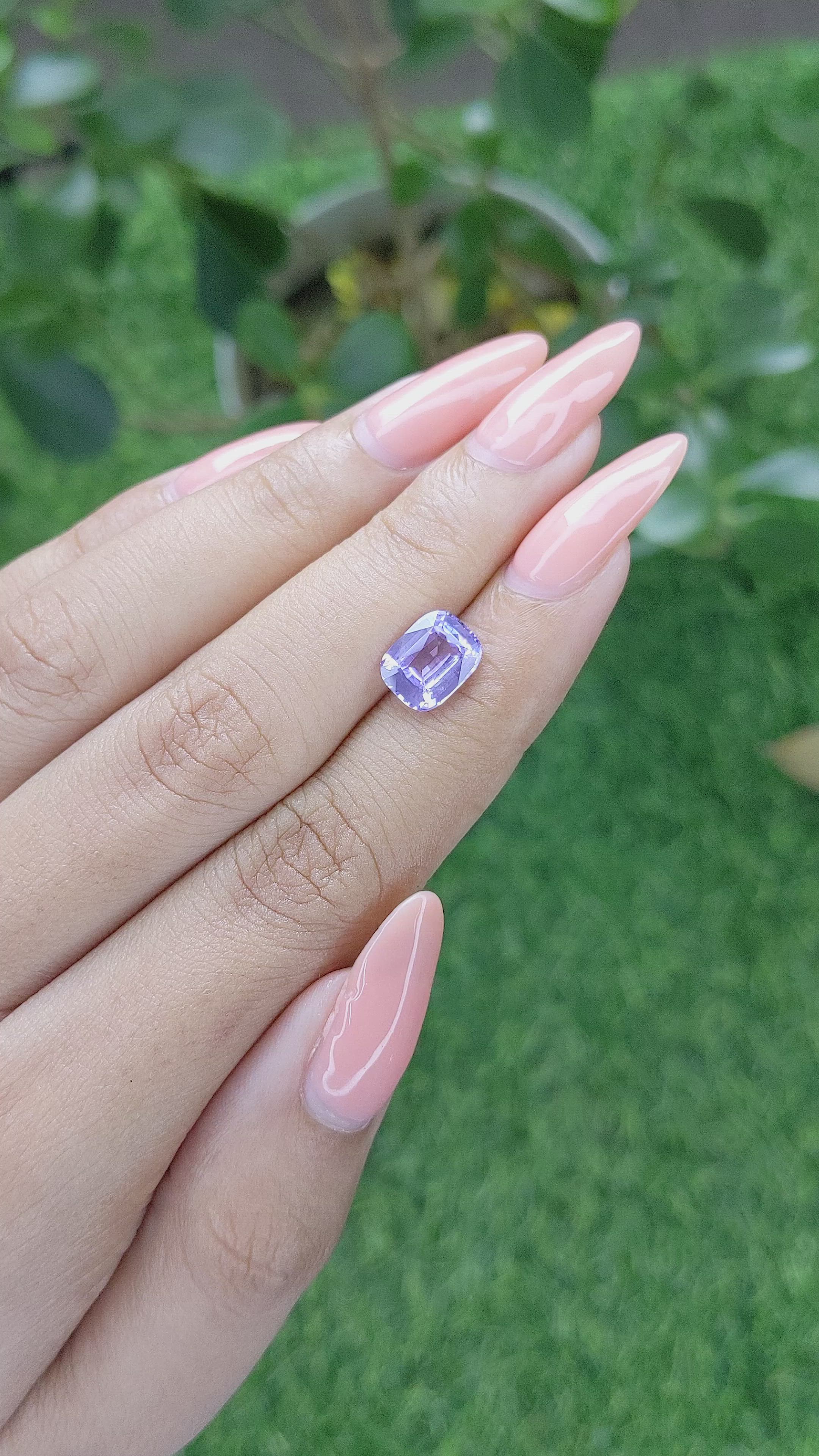 2.70 Ct. Bluish Purple Sapphire from Ceylon (Sri Lanka) Size Video