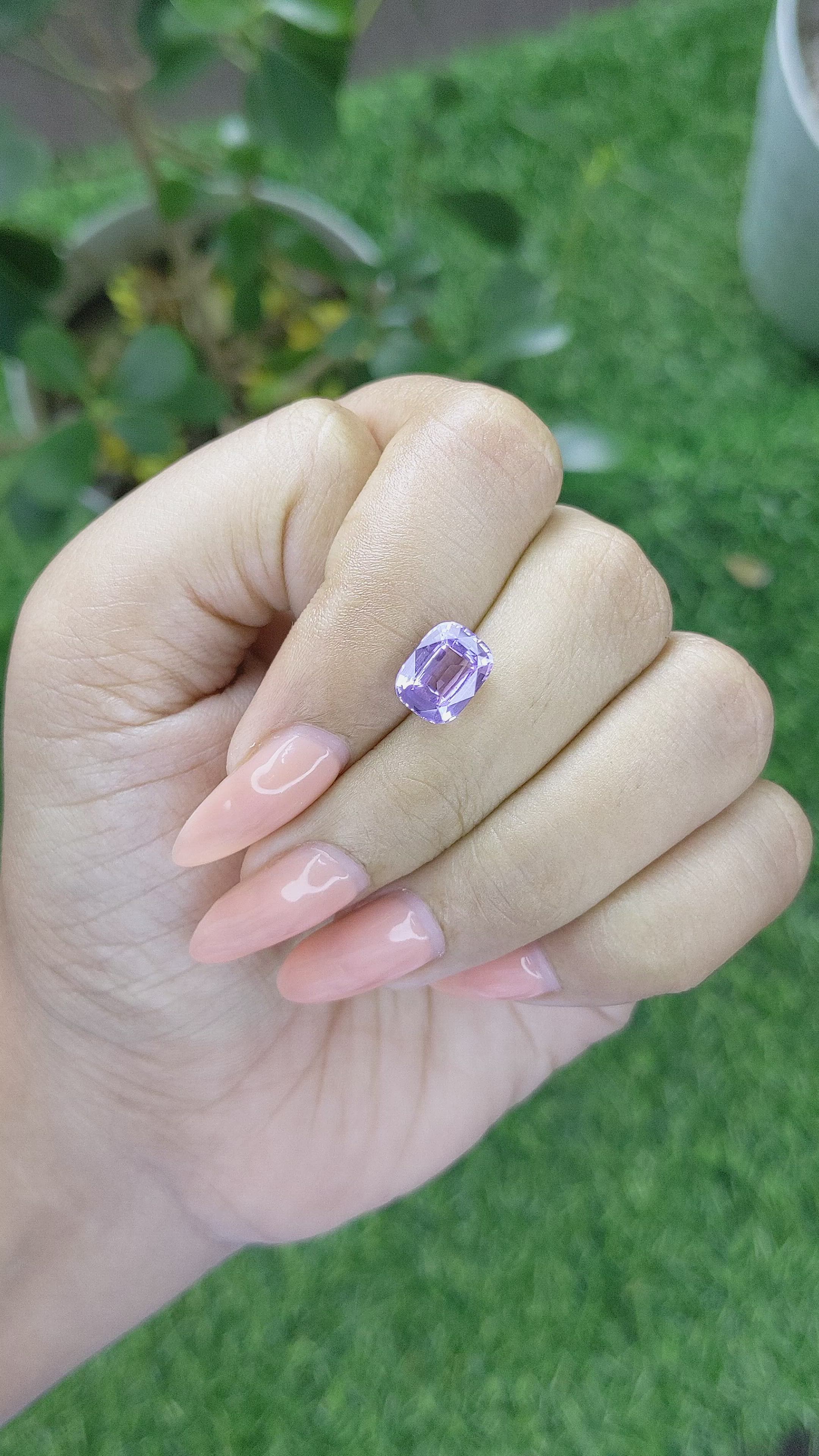 2.70 Ct. Bluish Purple Sapphire from Ceylon (Sri Lanka) Size Video