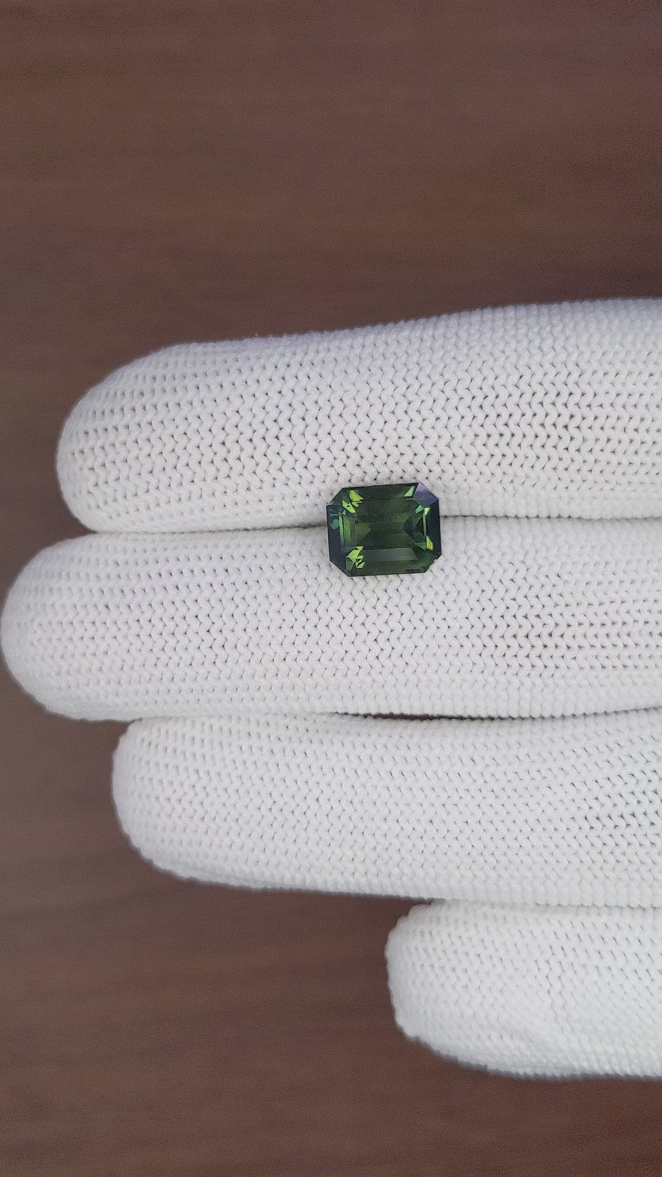 5.06 Ct. Green Sapphire from Madagascar Size Video