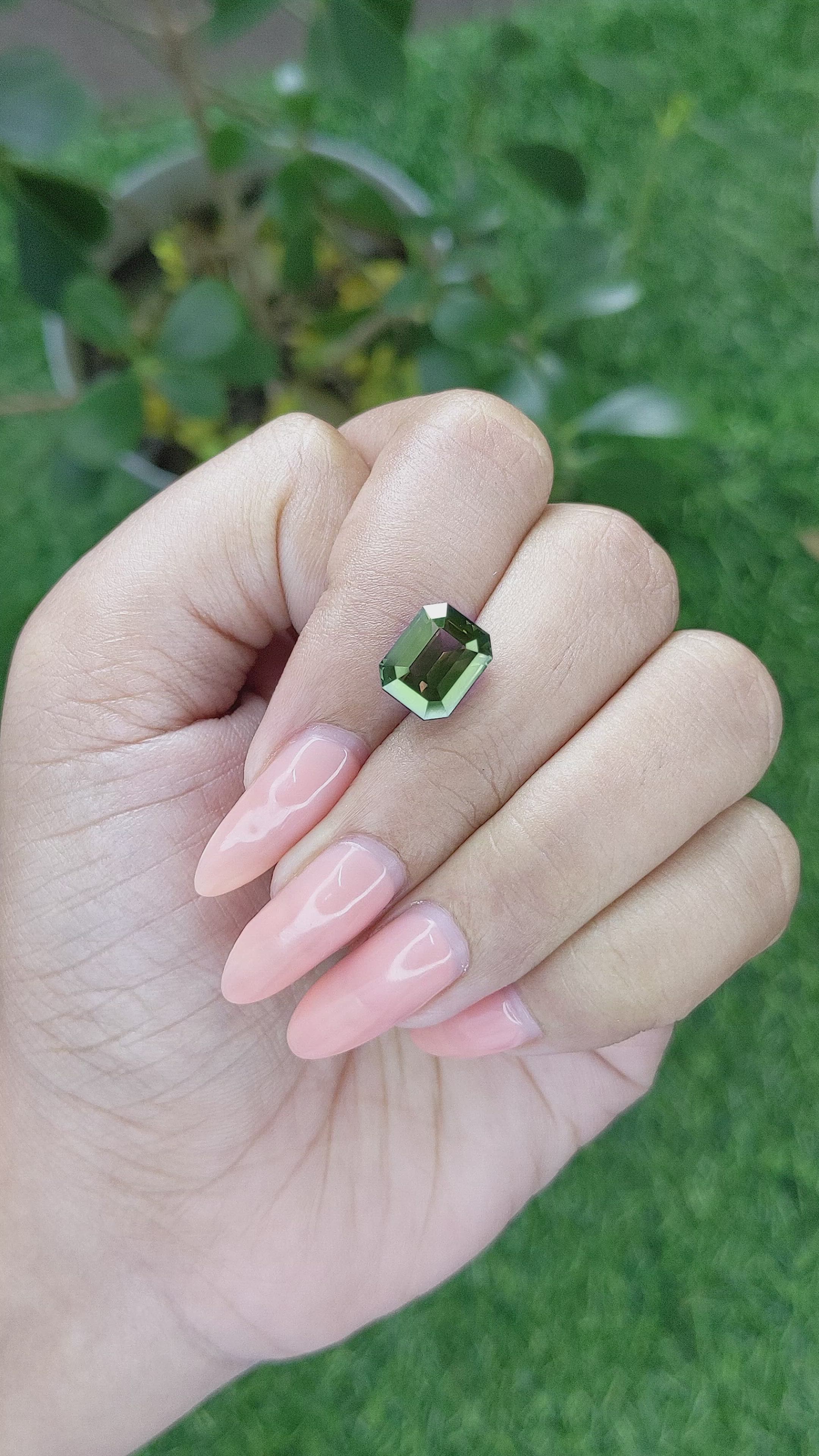 5.06 Ct. Green Sapphire from Madagascar Size Video