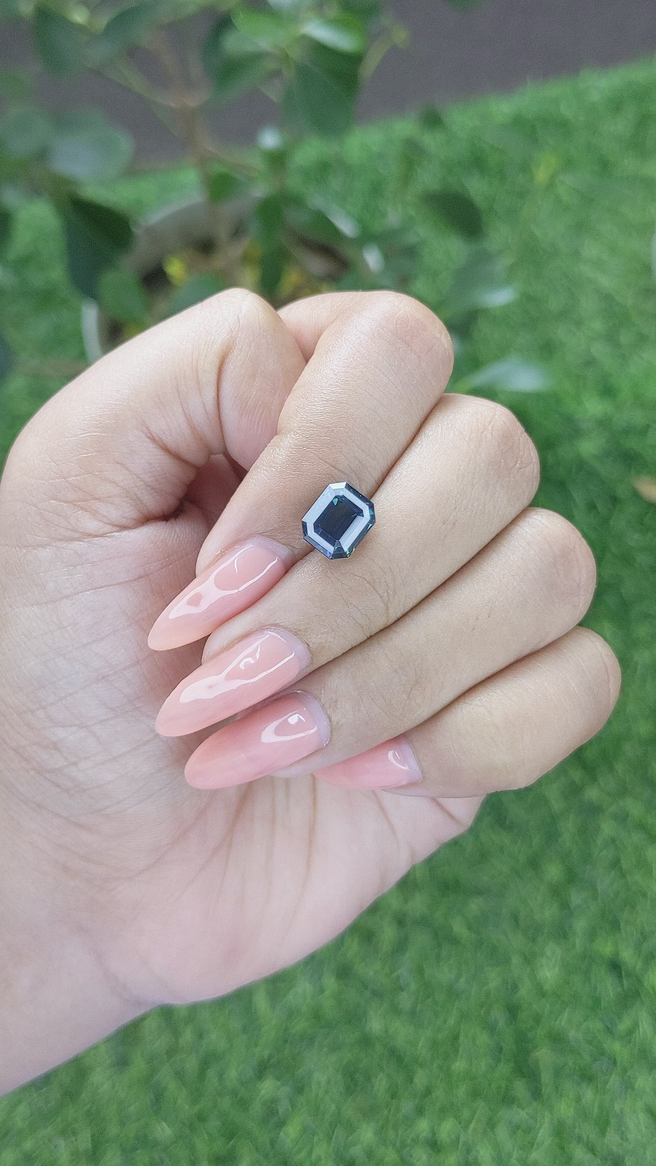 3.11 Ct. Greenish Blue Sapphire from Madagascar Size Video