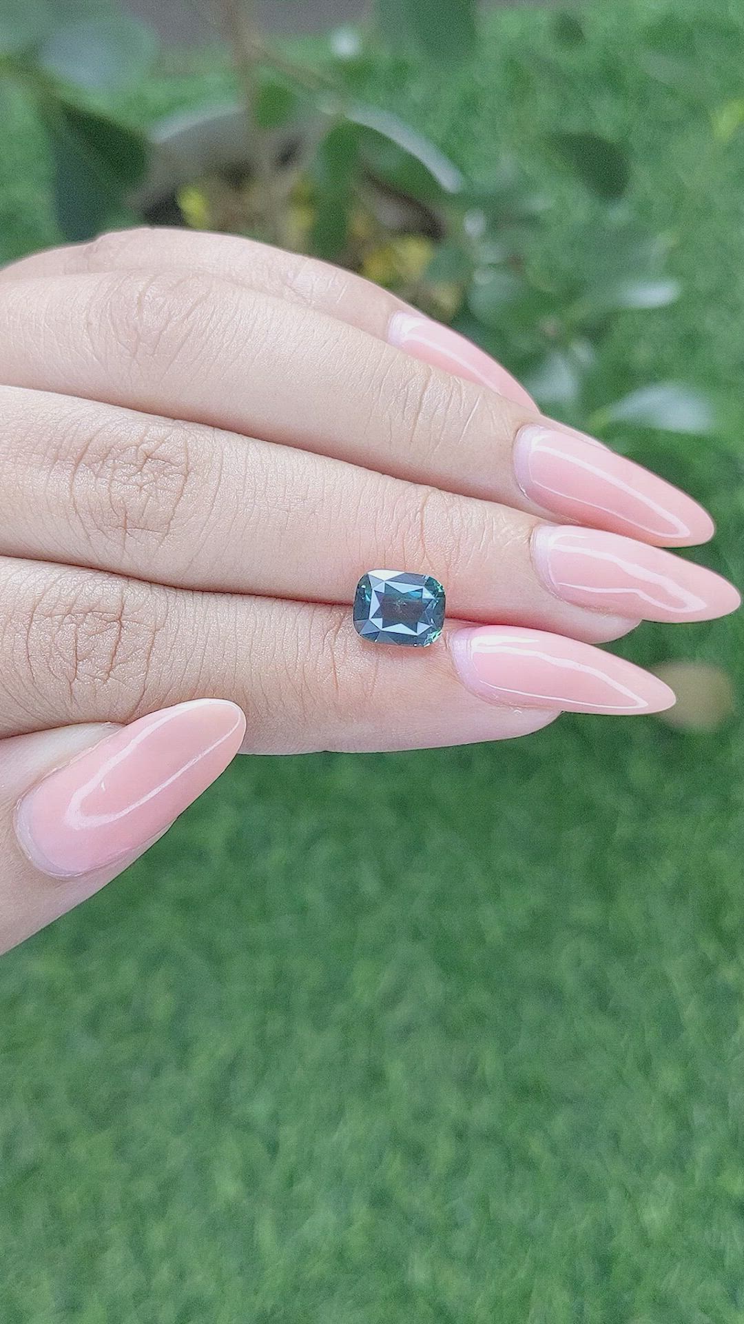 3.04 Ct. Greenish Blue Sapphire from Madagascar Size Video