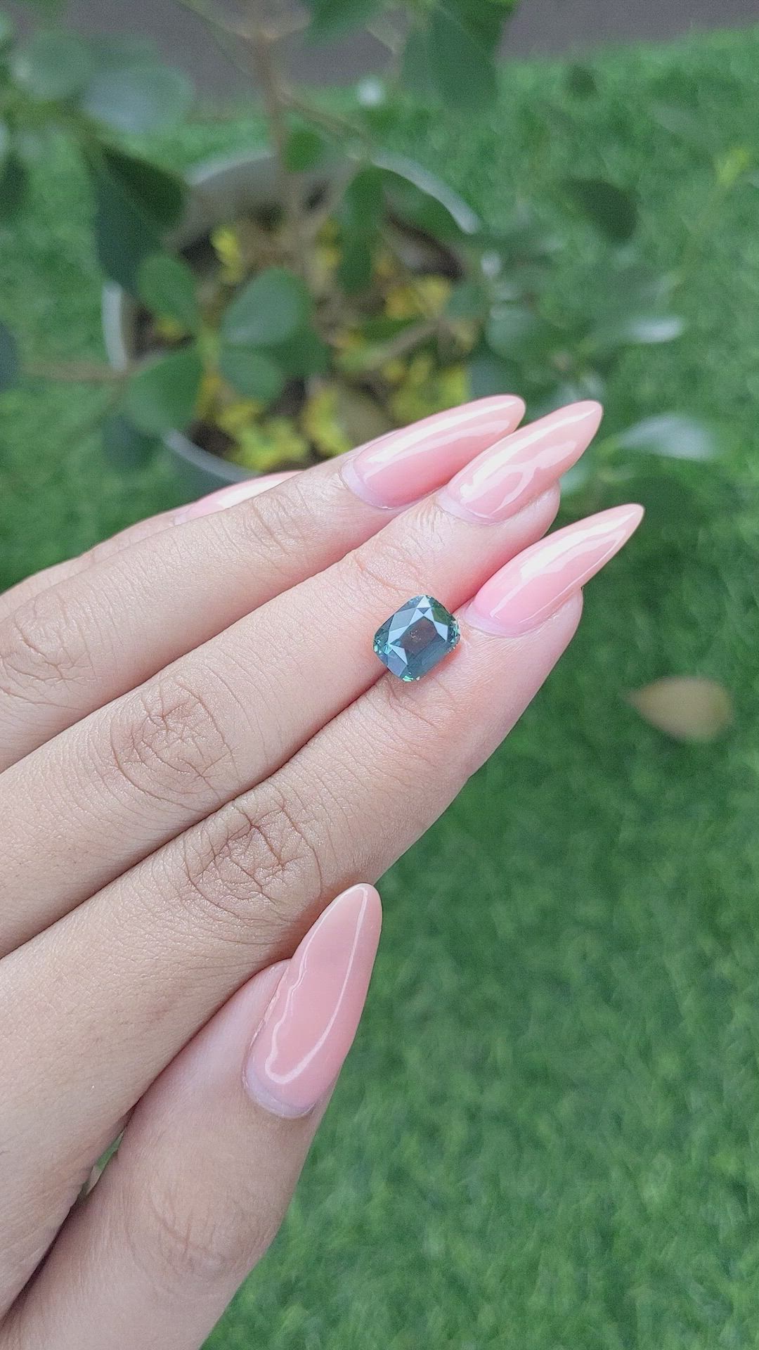 3.04 Ct. Greenish Blue Sapphire from Madagascar Size Video