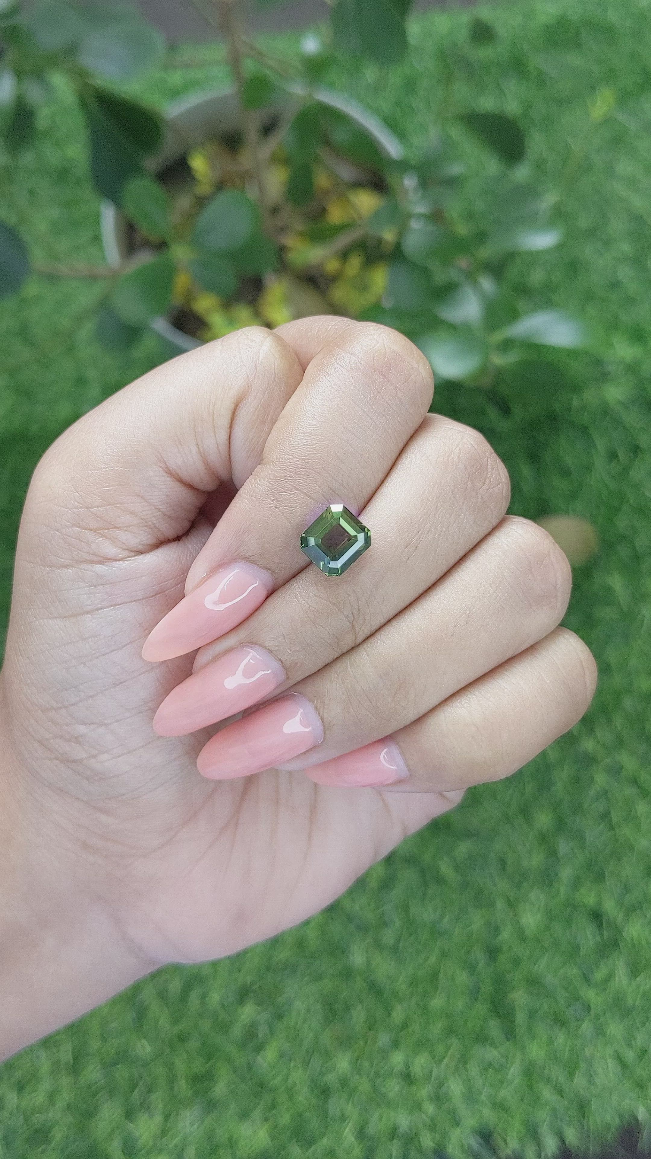 3.02 Ct. Green Sapphire from Madagascar Size Video