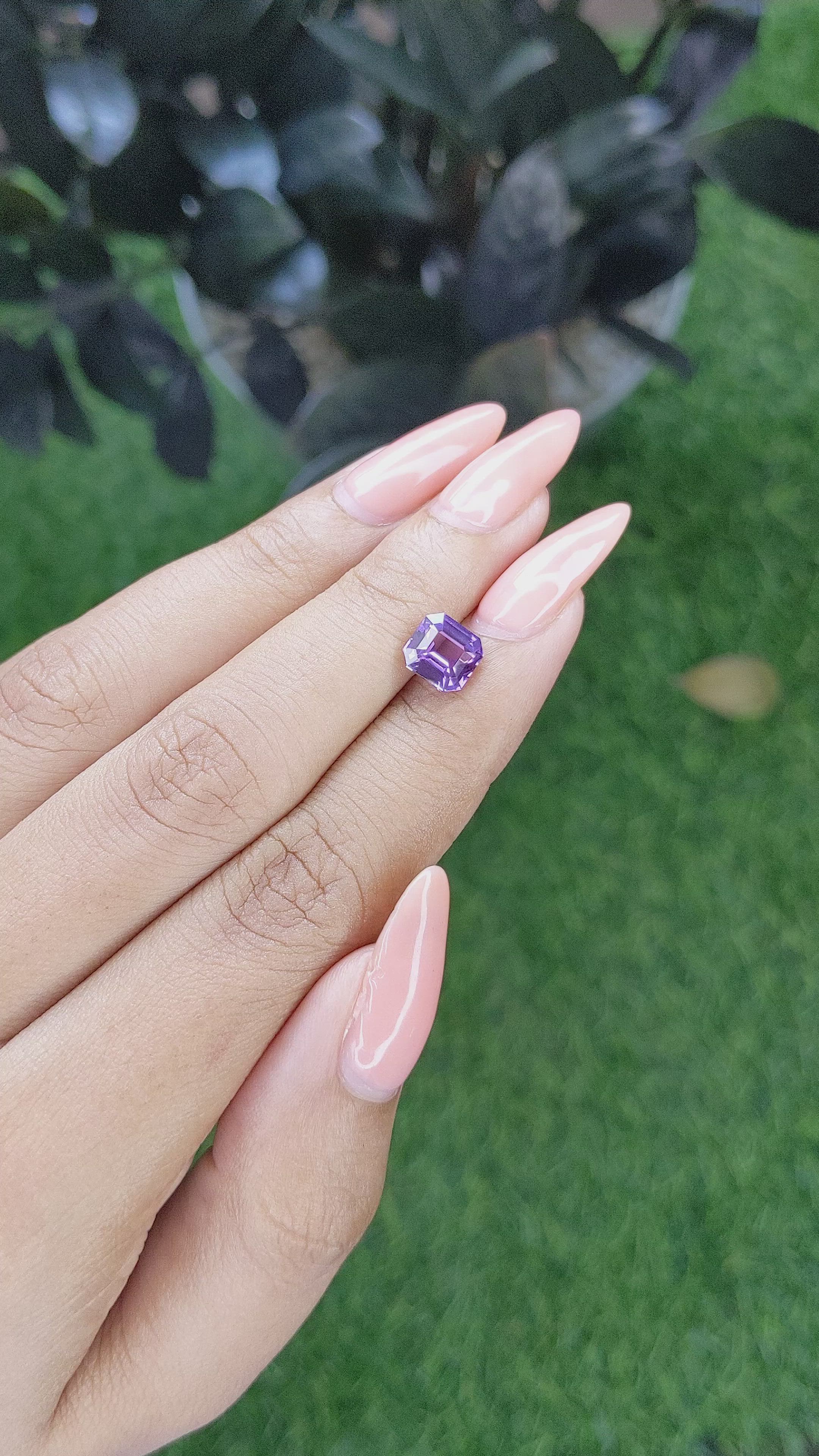 2.01 Ct. Purple Sapphire from Madagascar Size Video