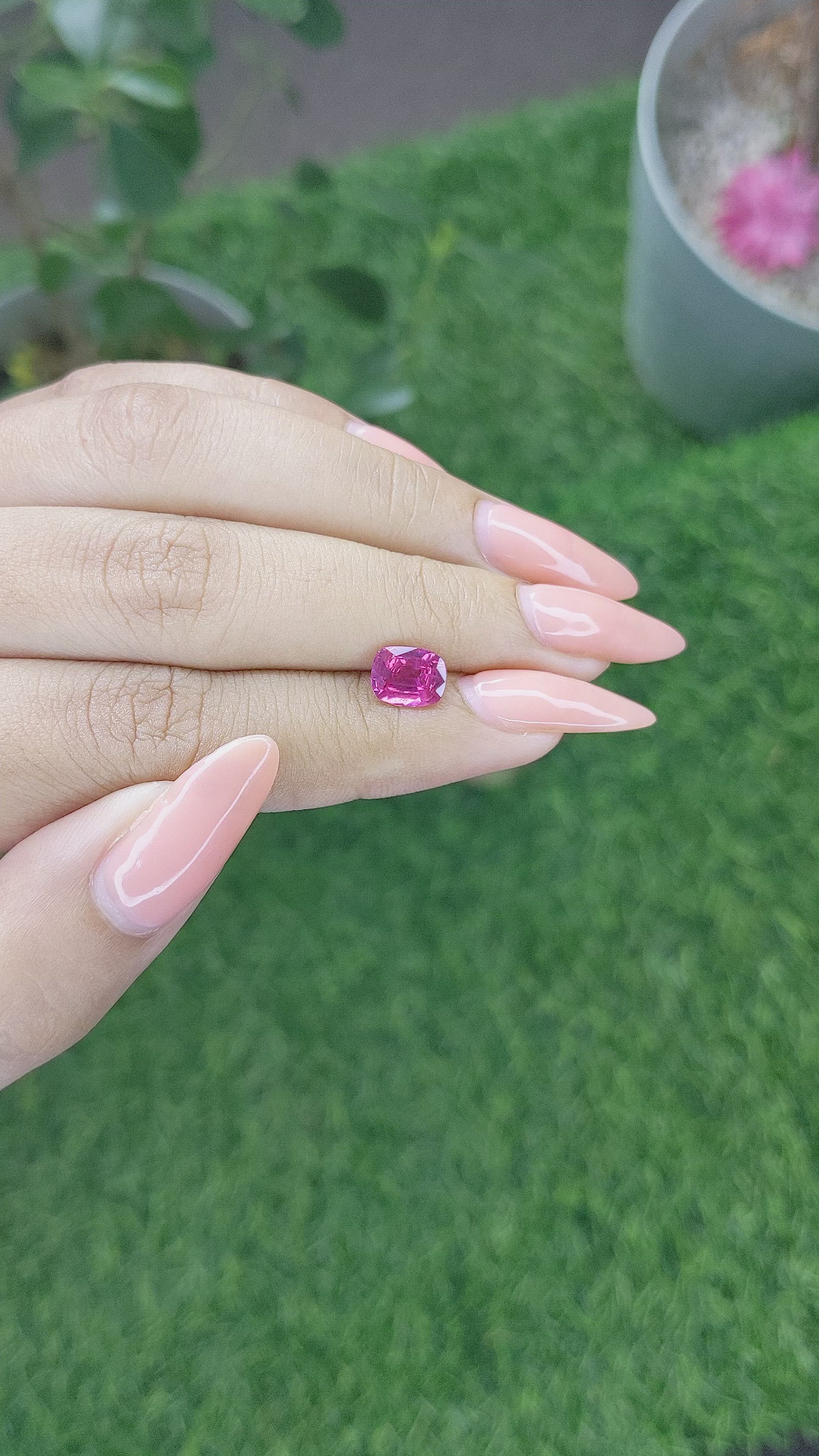 1.52 Ct. Purplish Pink Sapphire from Madagascar Size Video