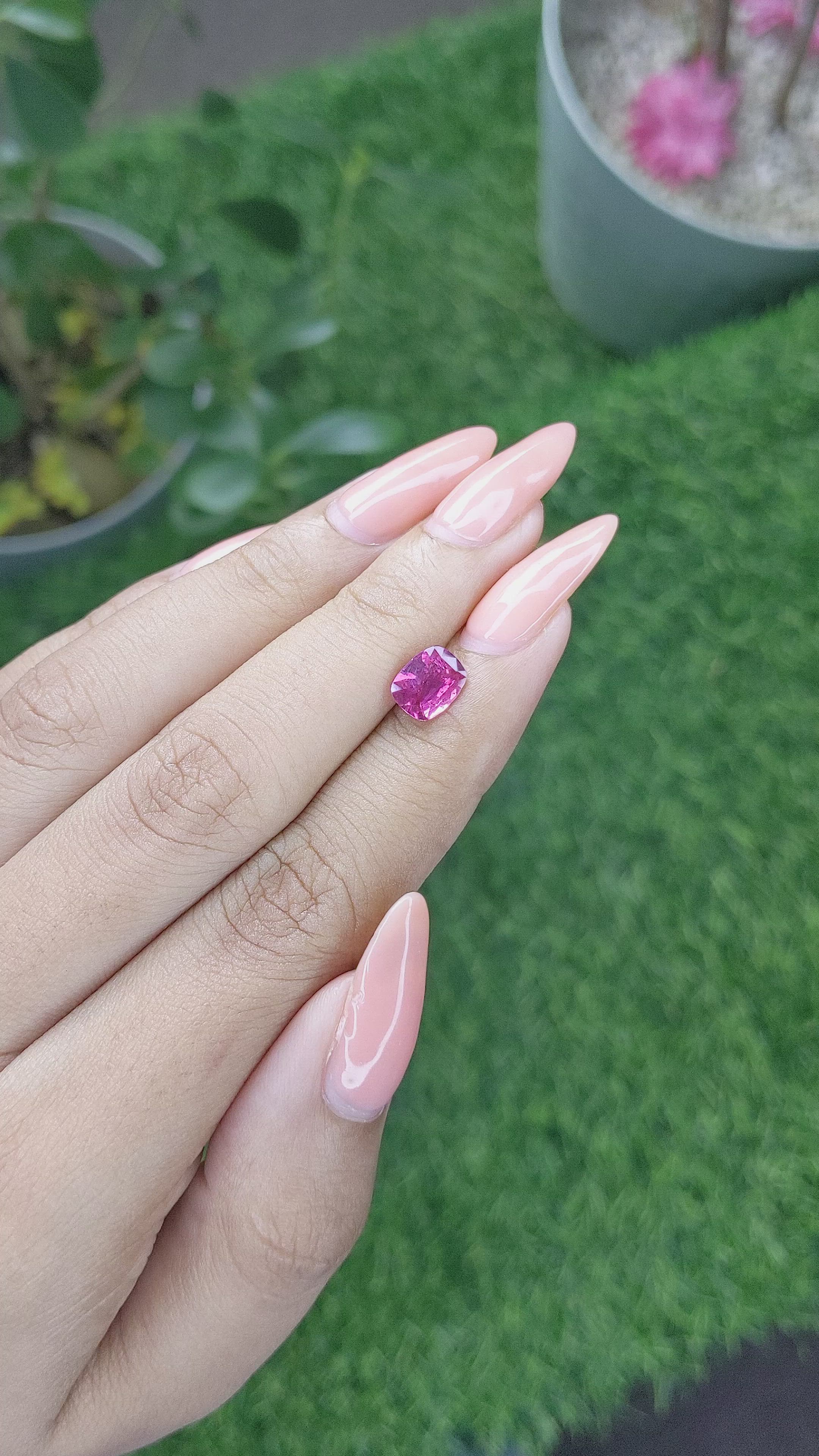 1.52 Ct. Purplish Pink Sapphire from Madagascar Size Video