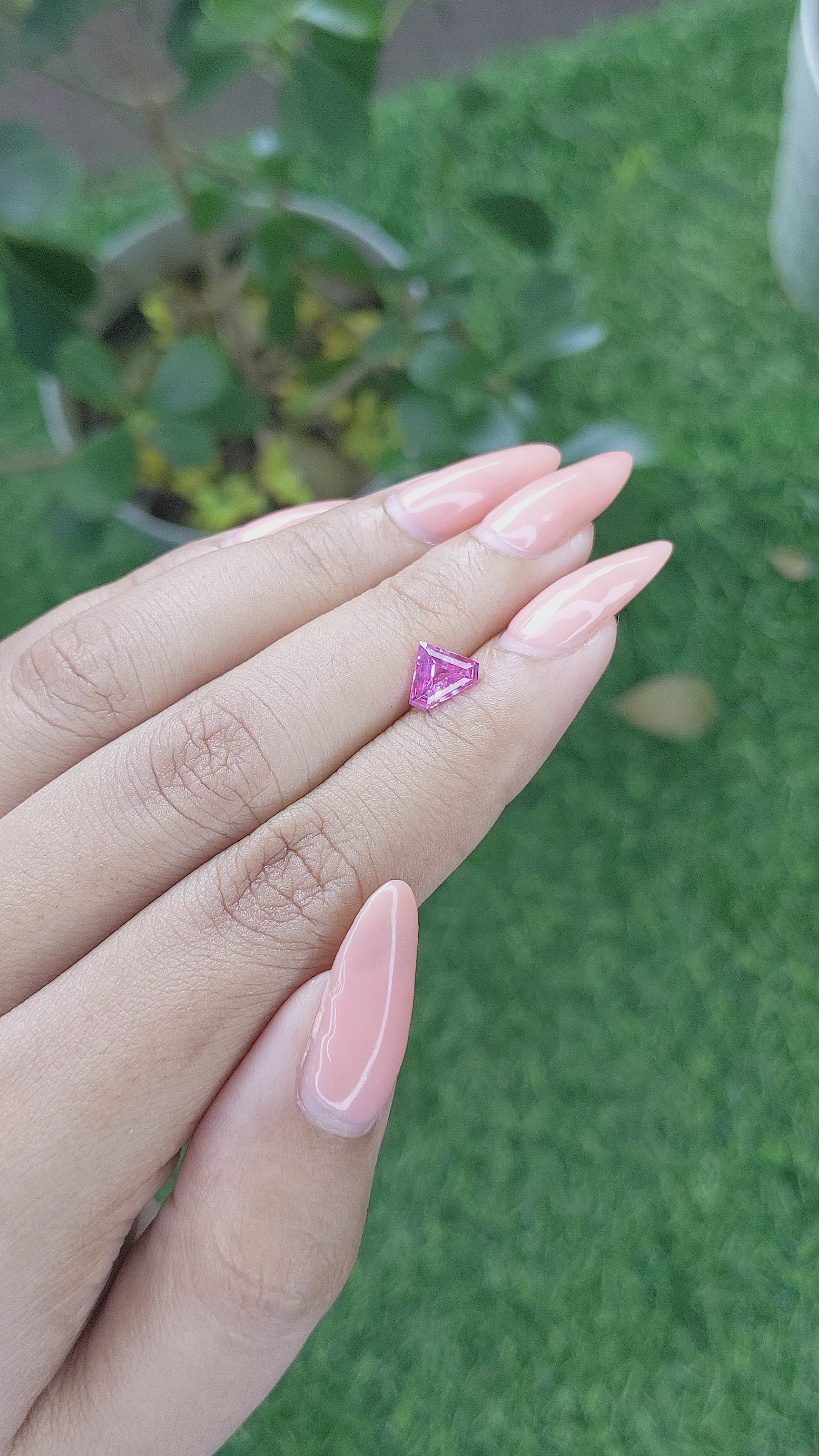 1.06 Ct. Purplish Pink Sapphire from Madagascar Size Video