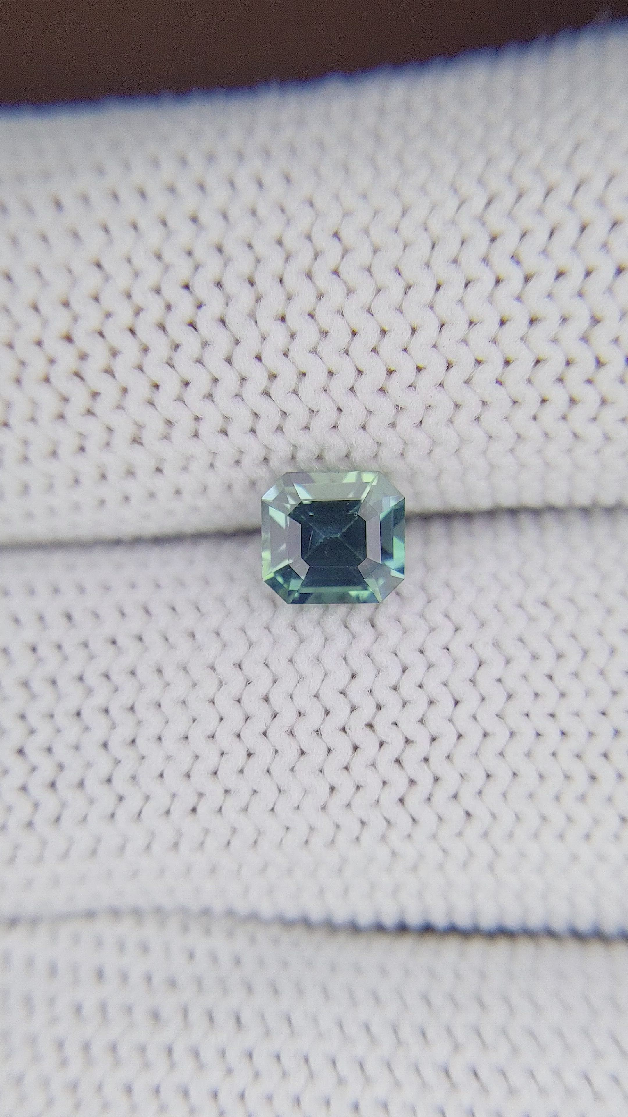 1.14 Ct. Bluish Green Sapphire from Madagascar Size Video