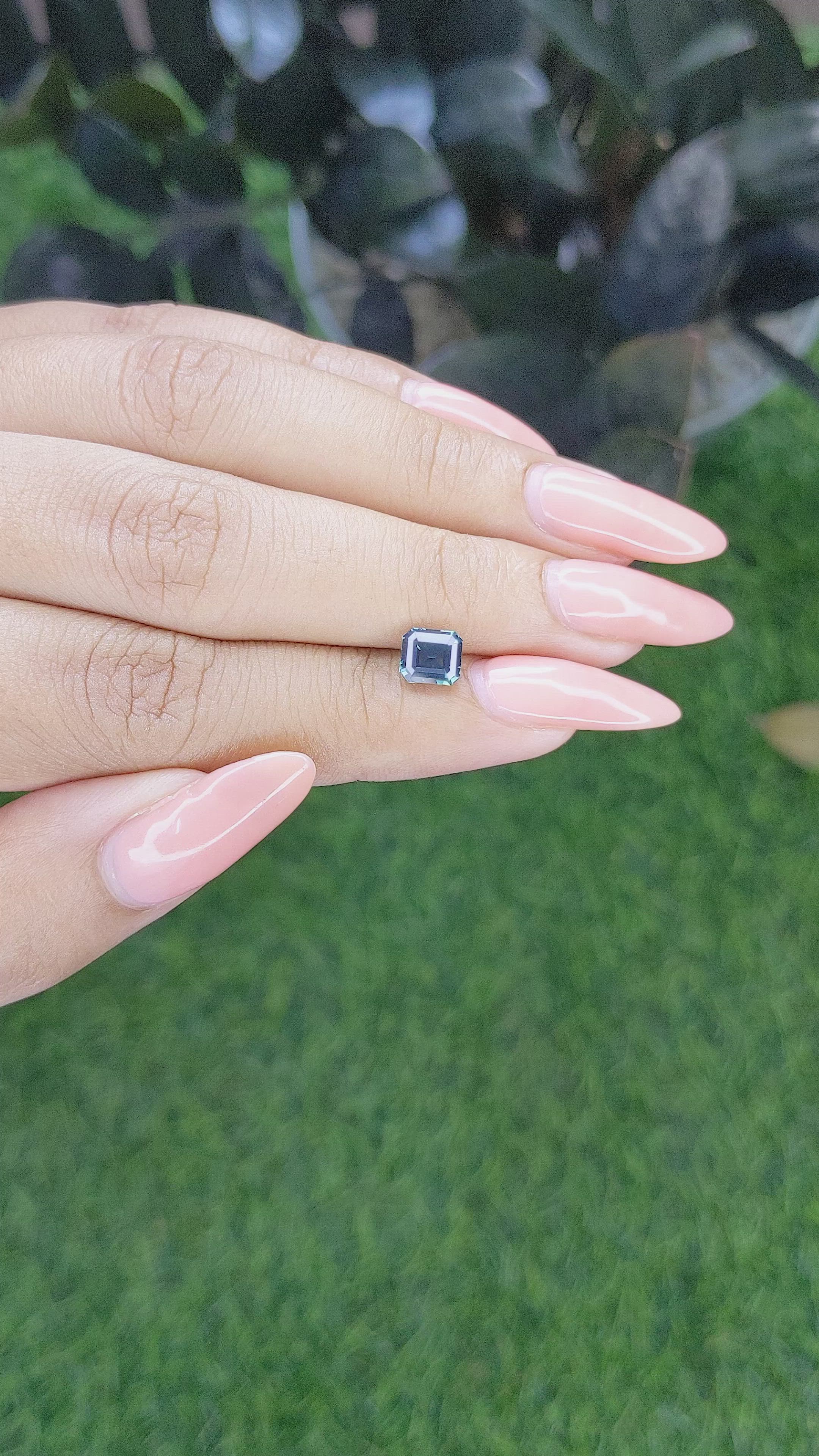 1.54 Ct. Greenish Blue Sapphire from Madagascar Size Video