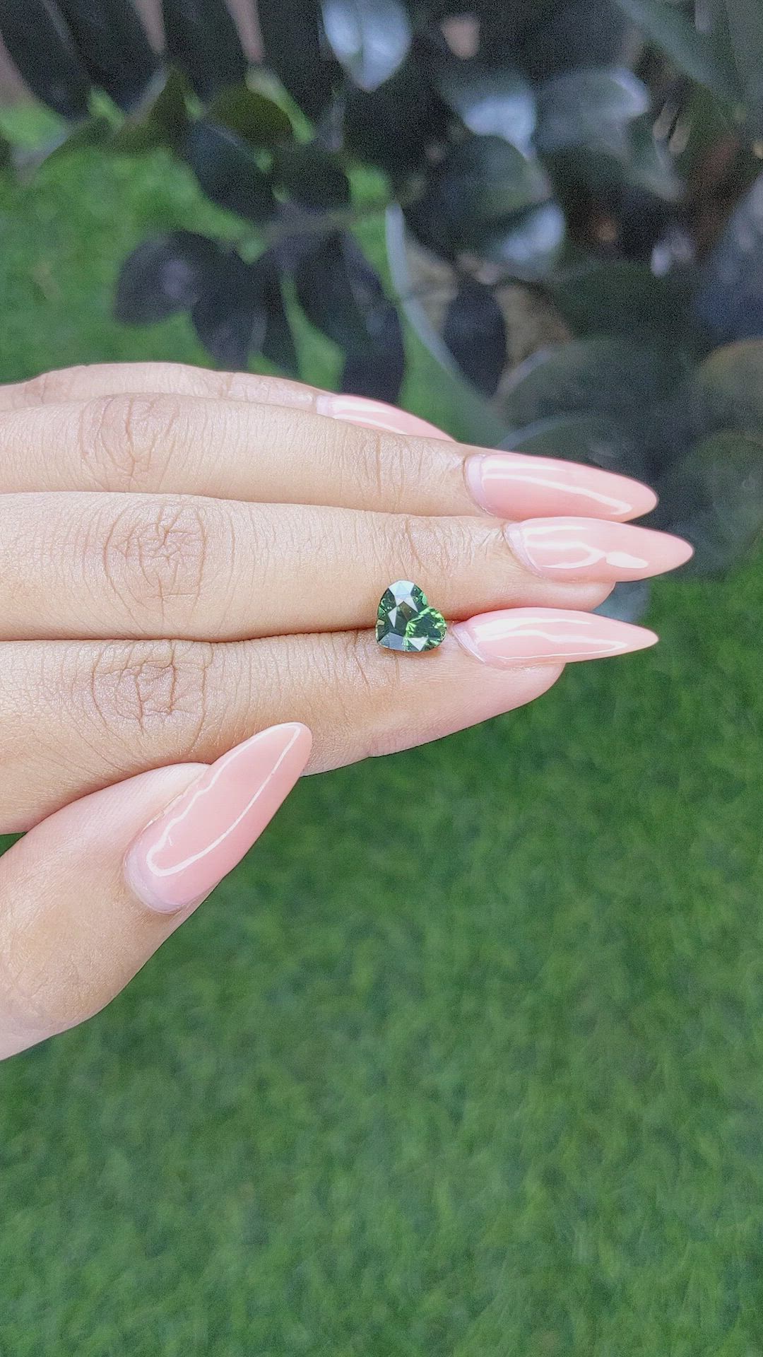 2.10 Ct. Green Sapphire from Madagascar Size Video