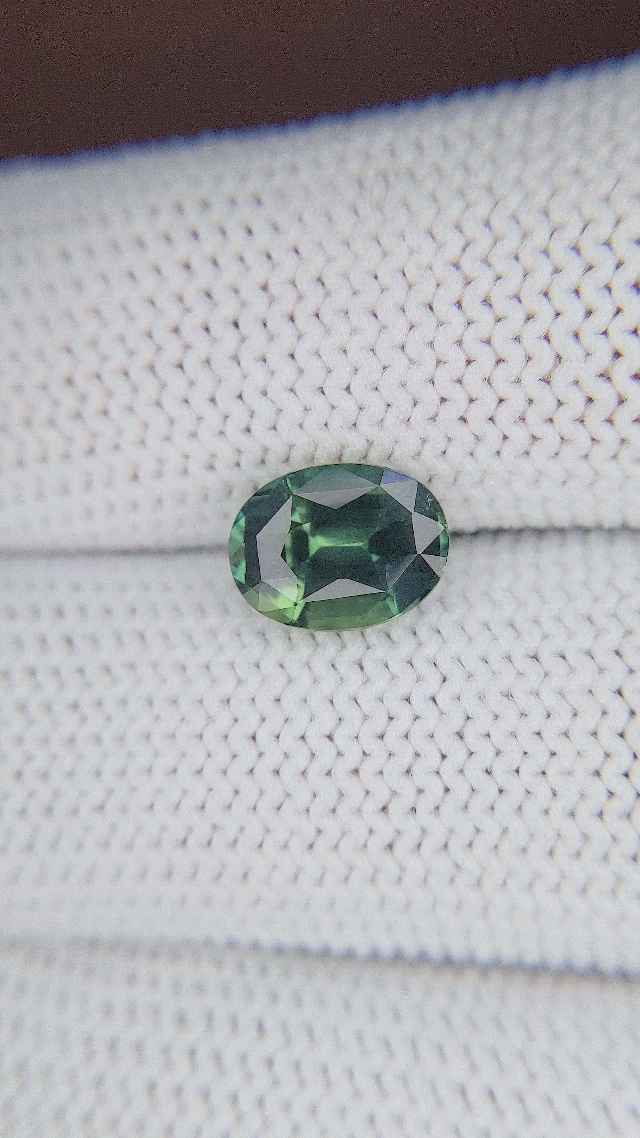 2.52 Ct. Bluish Green Sapphire from Madagascar Size Video