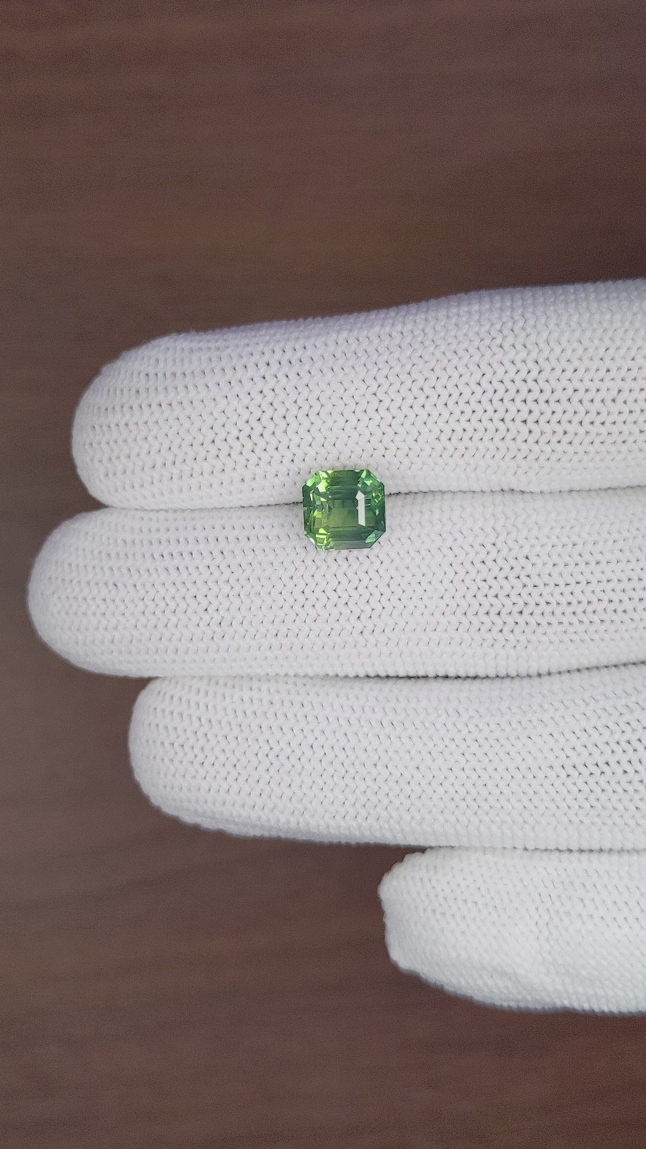 3.50 Ct. Yellowish Green Sapphire from Madagascar Size Video