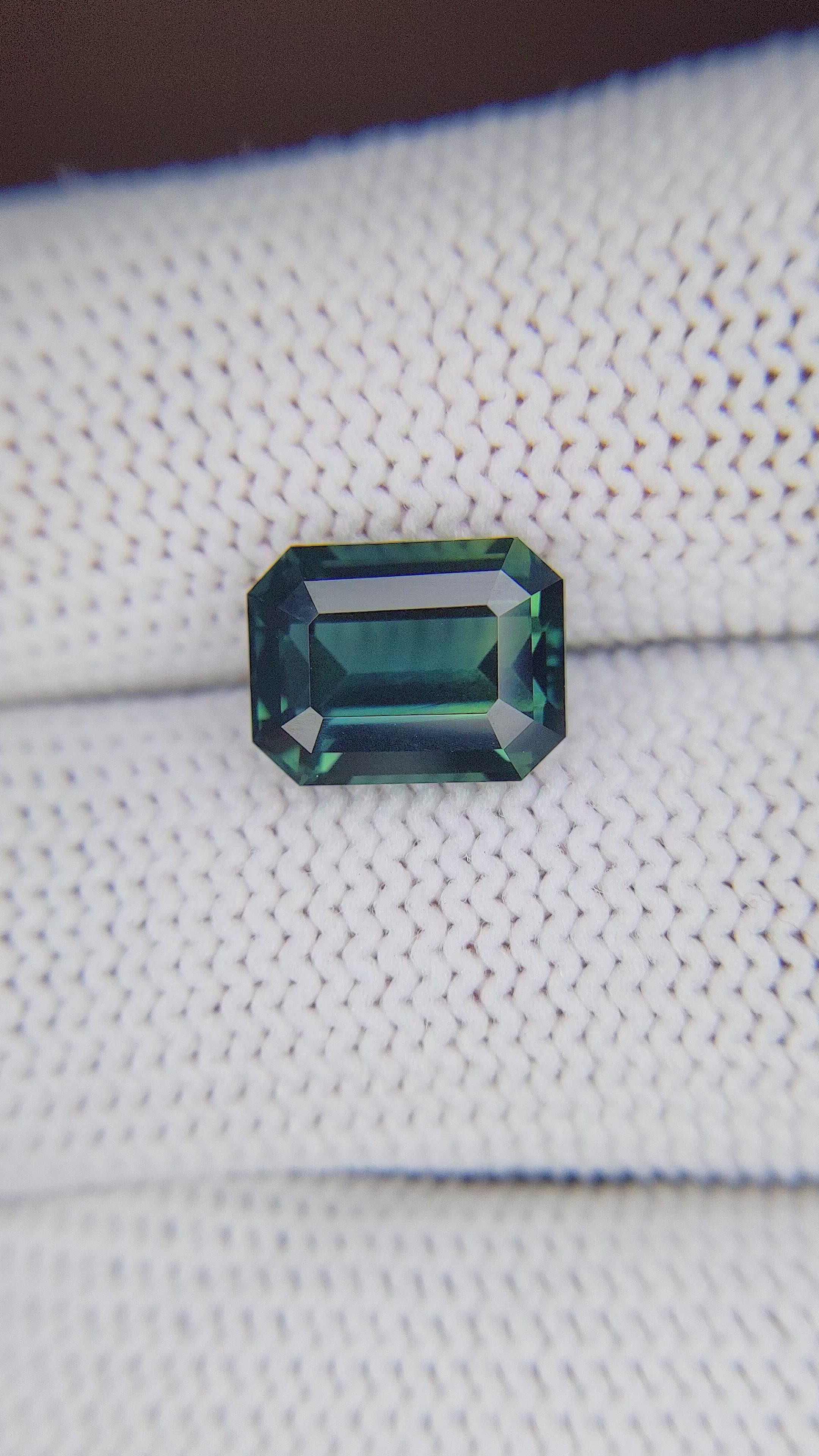 5.05 Ct. Bluish Green Sapphire from Madagascar Size Video