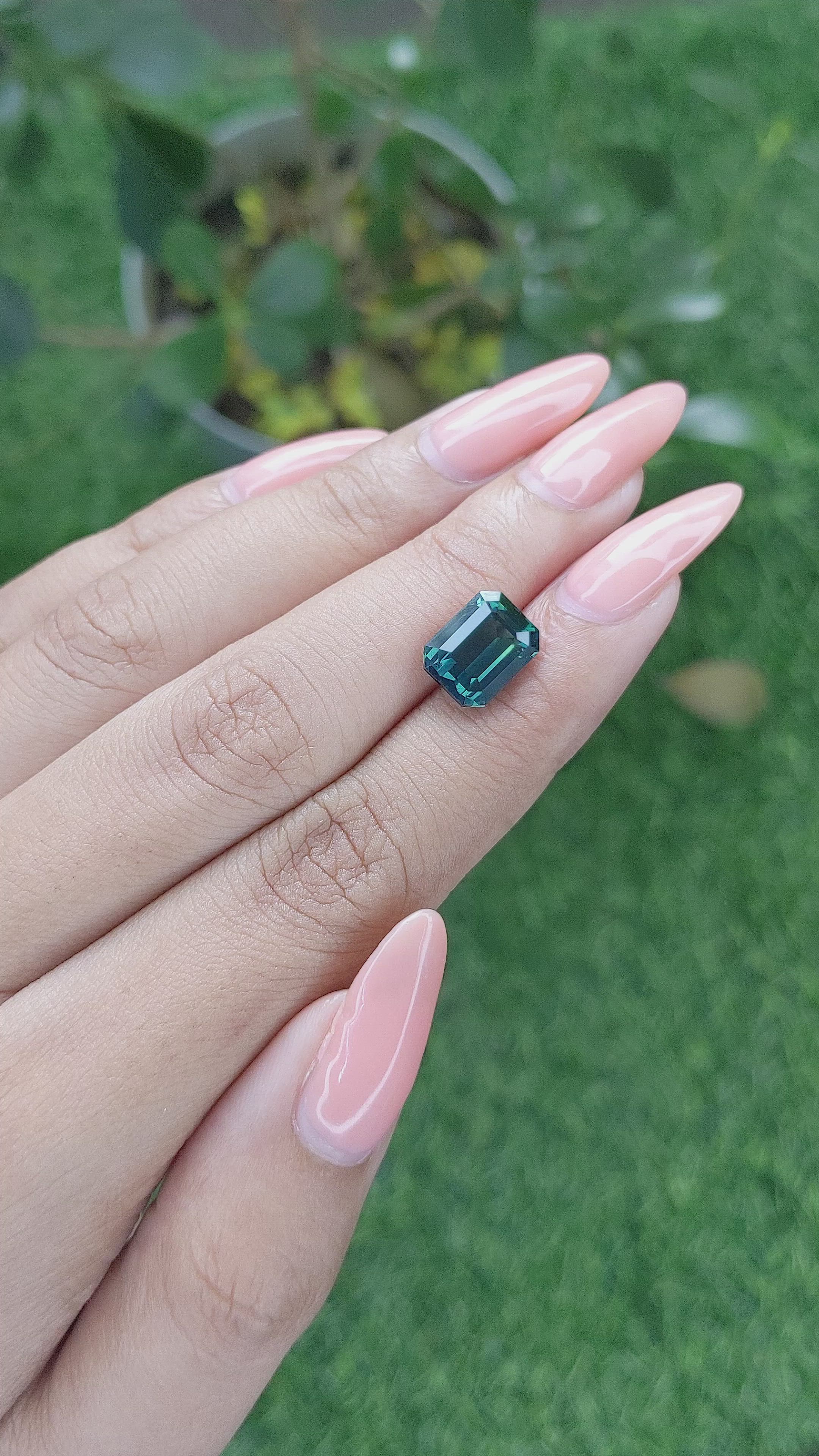 5.05 Ct. Bluish Green Sapphire from Madagascar Size Video