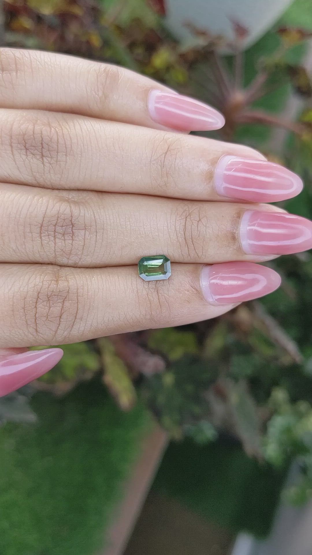 0.84 Ct. Yellowish Green Sapphire from Madagascar Size Video
