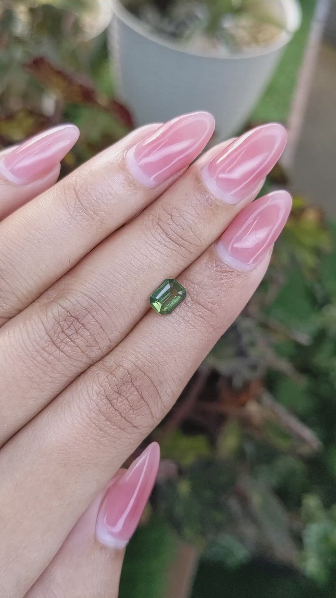0.84 Ct. Yellowish Green Sapphire from Madagascar Size Video