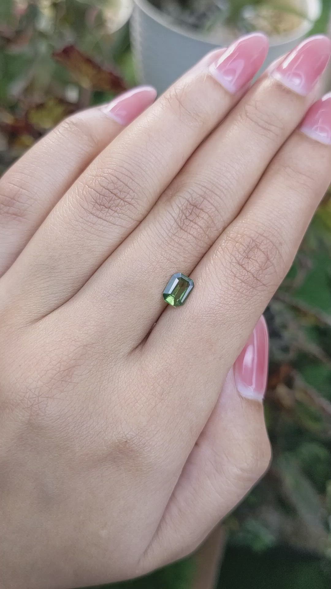 0.84 Ct. Yellowish Green Sapphire from Madagascar Size Video