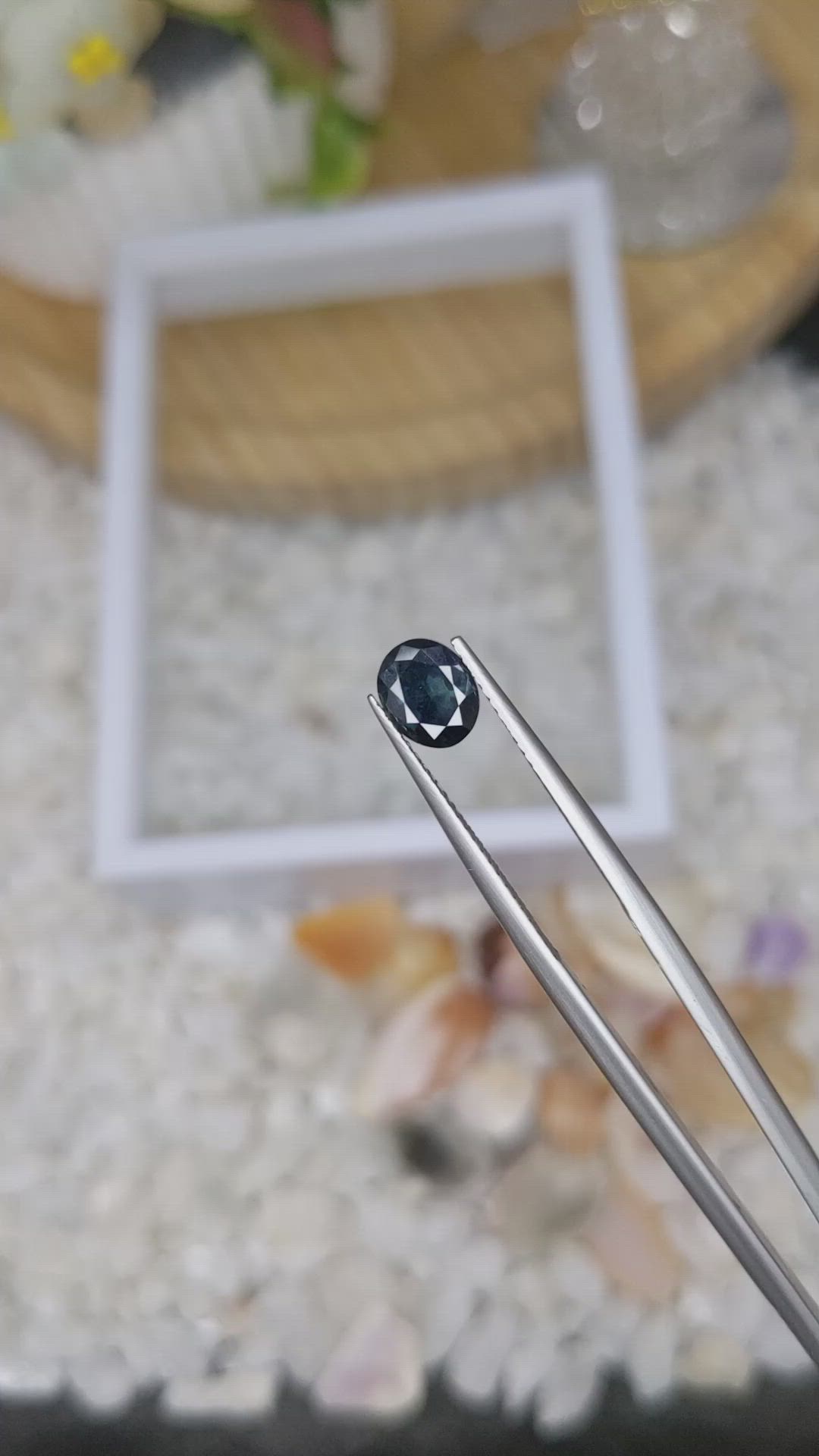 1.10 Ct. Greenish Blue Sapphire from Madagascar Size Video