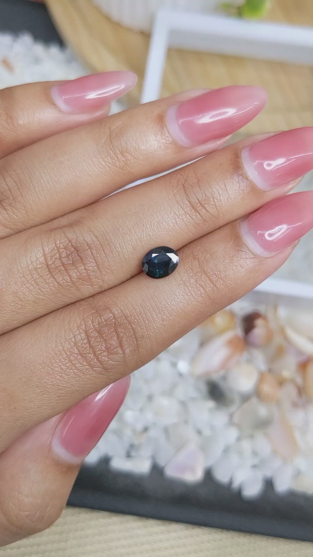 1.10 Ct. Greenish Blue Sapphire from Madagascar Size Video