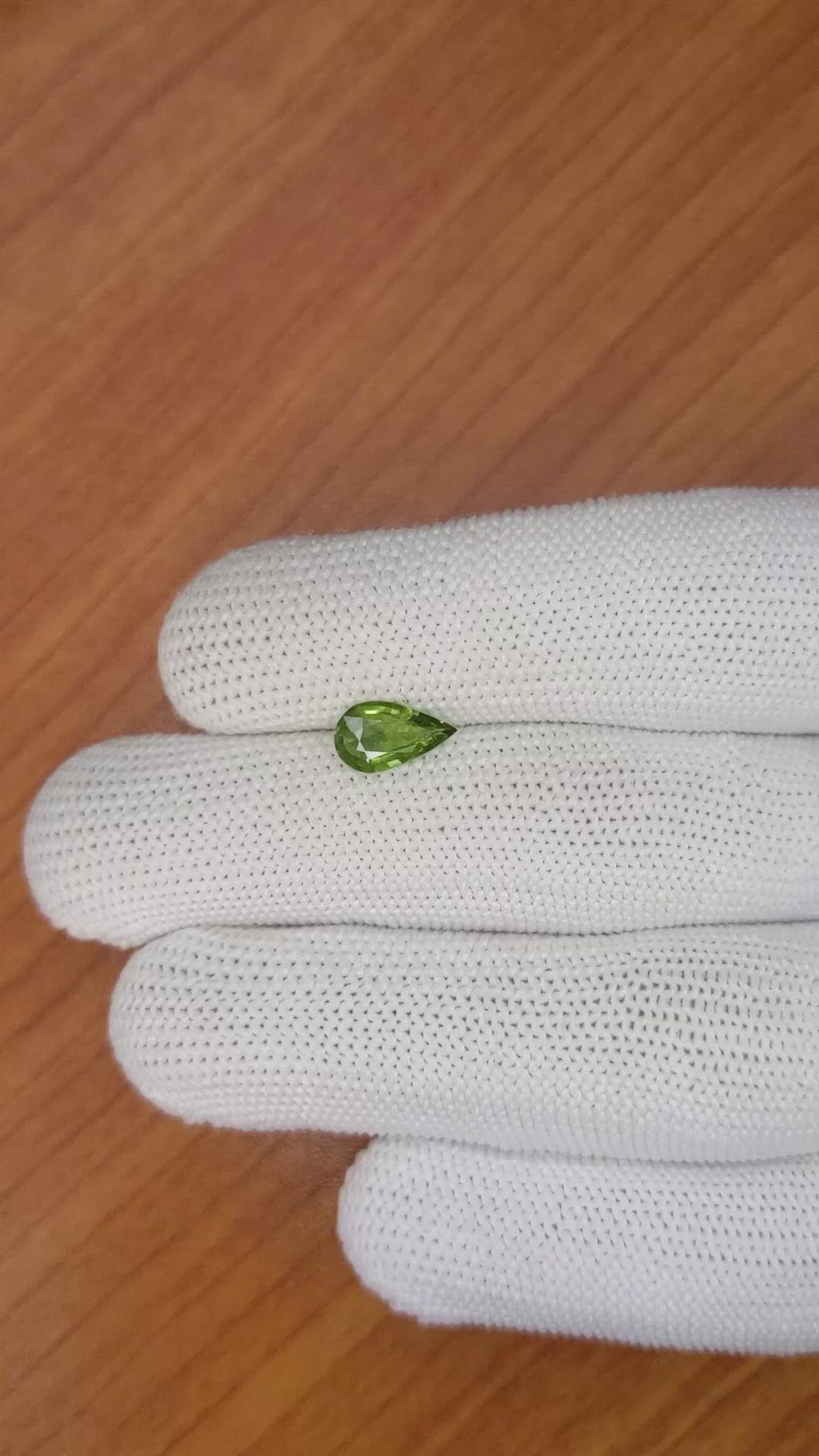 1.03 Ct. Yellowish Green Sapphire from Madagascar Size Video