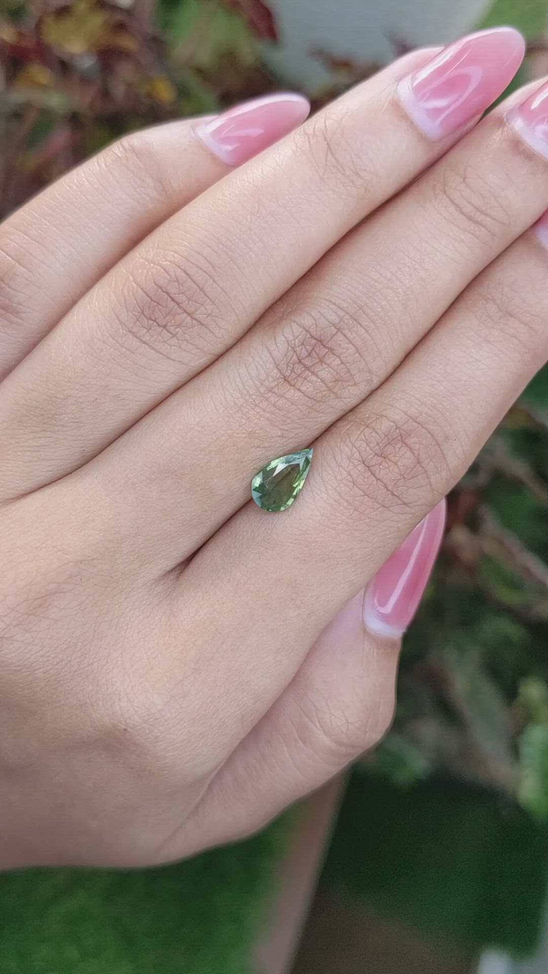 1.03 Ct. Yellowish Green Sapphire from Madagascar Size Video
