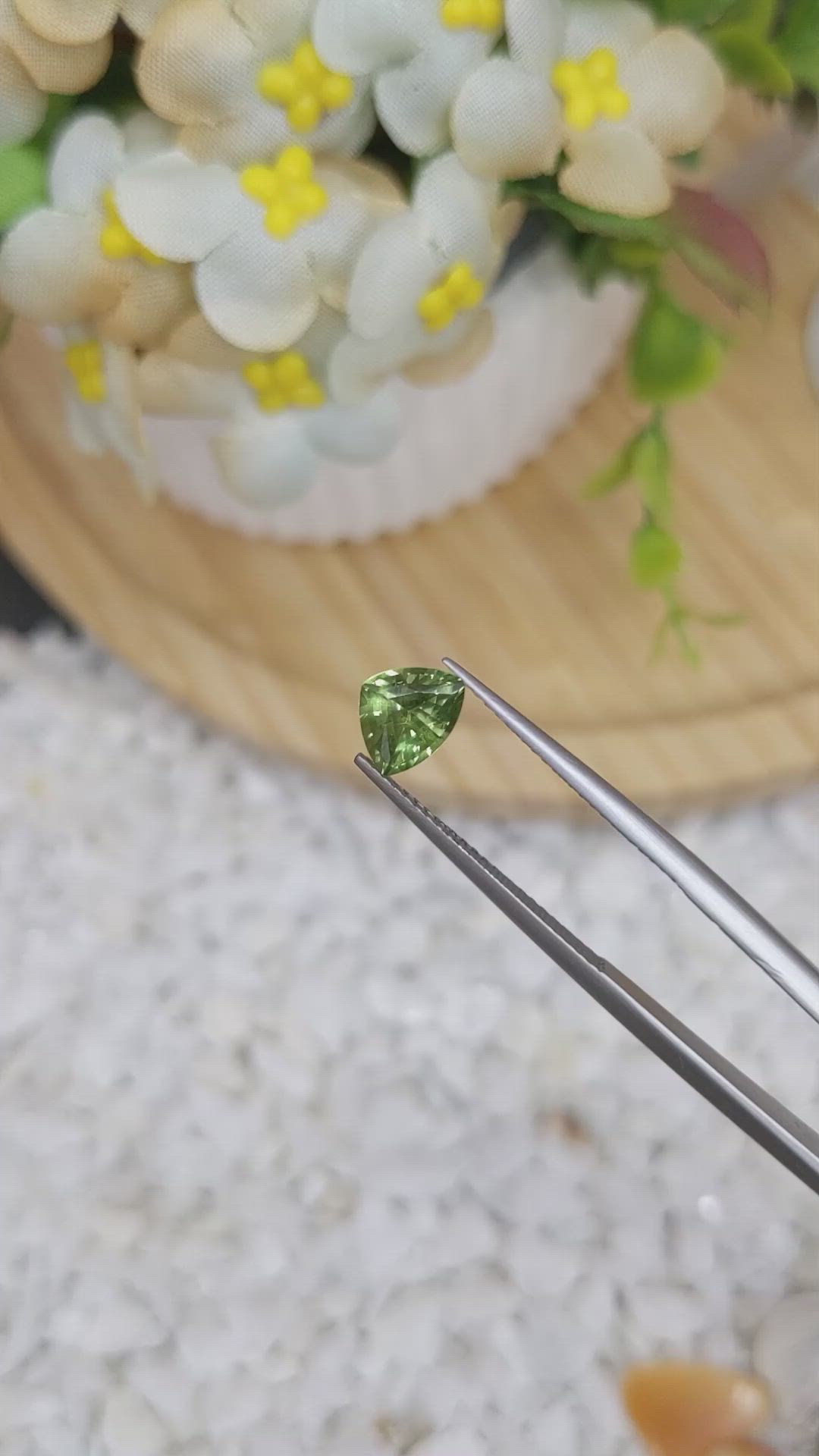 1.24 Ct. Yellowish Green Sapphire from Madagascar Size Video