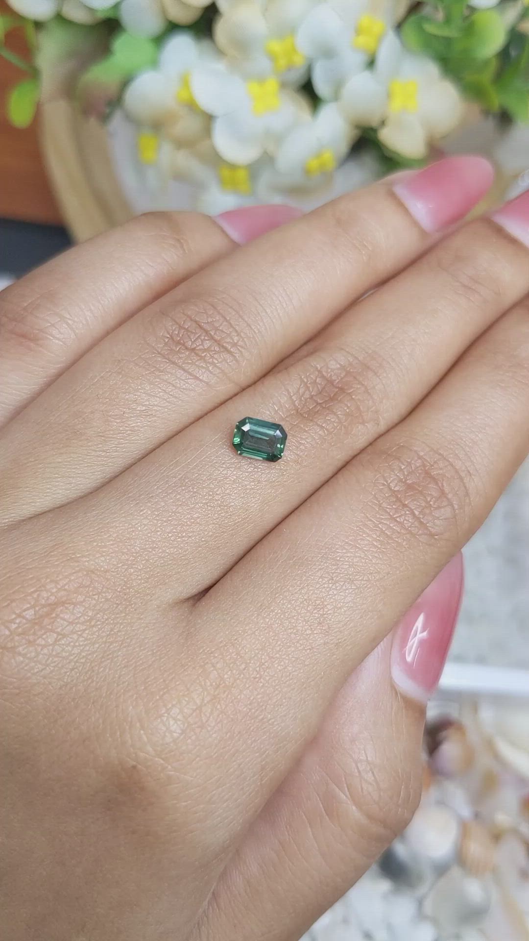 0.77 Ct. Green Sapphire from Madagascar Size Video