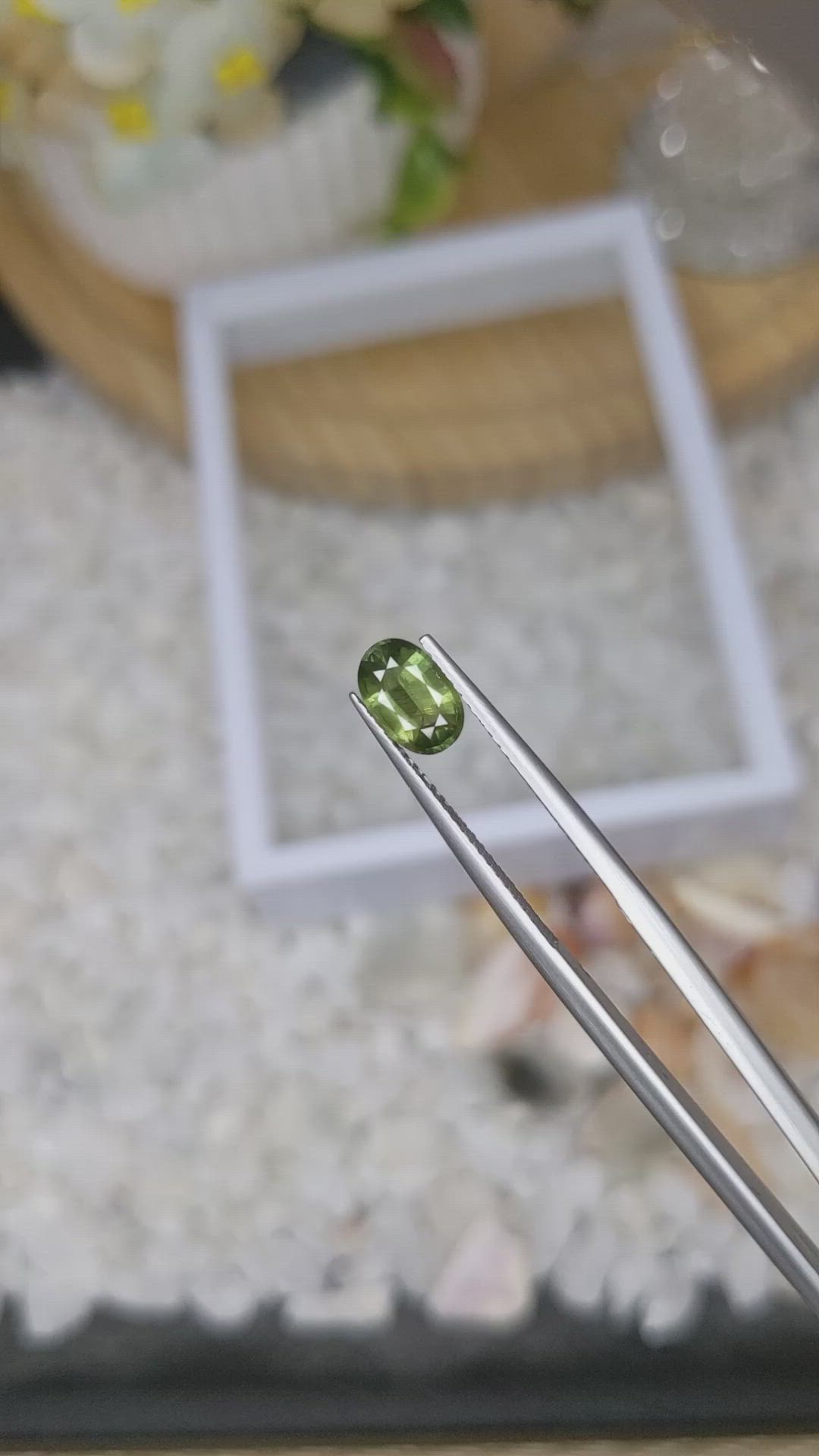 1.08 Ct. Yellowish Green Sapphire from Madagascar Size Video