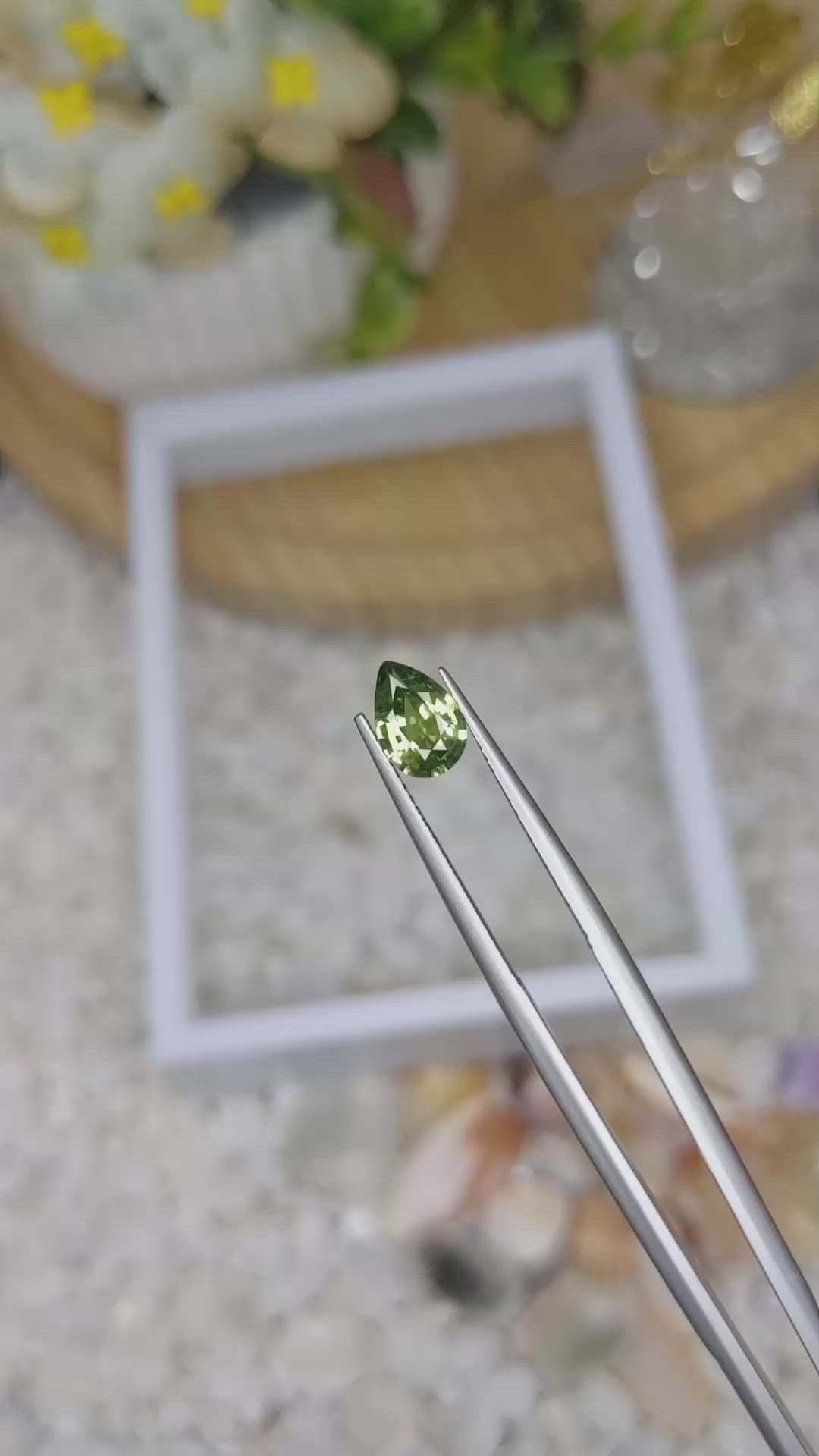 0.95 Ct. Yellowish Green Sapphire from Madagascar Size Video