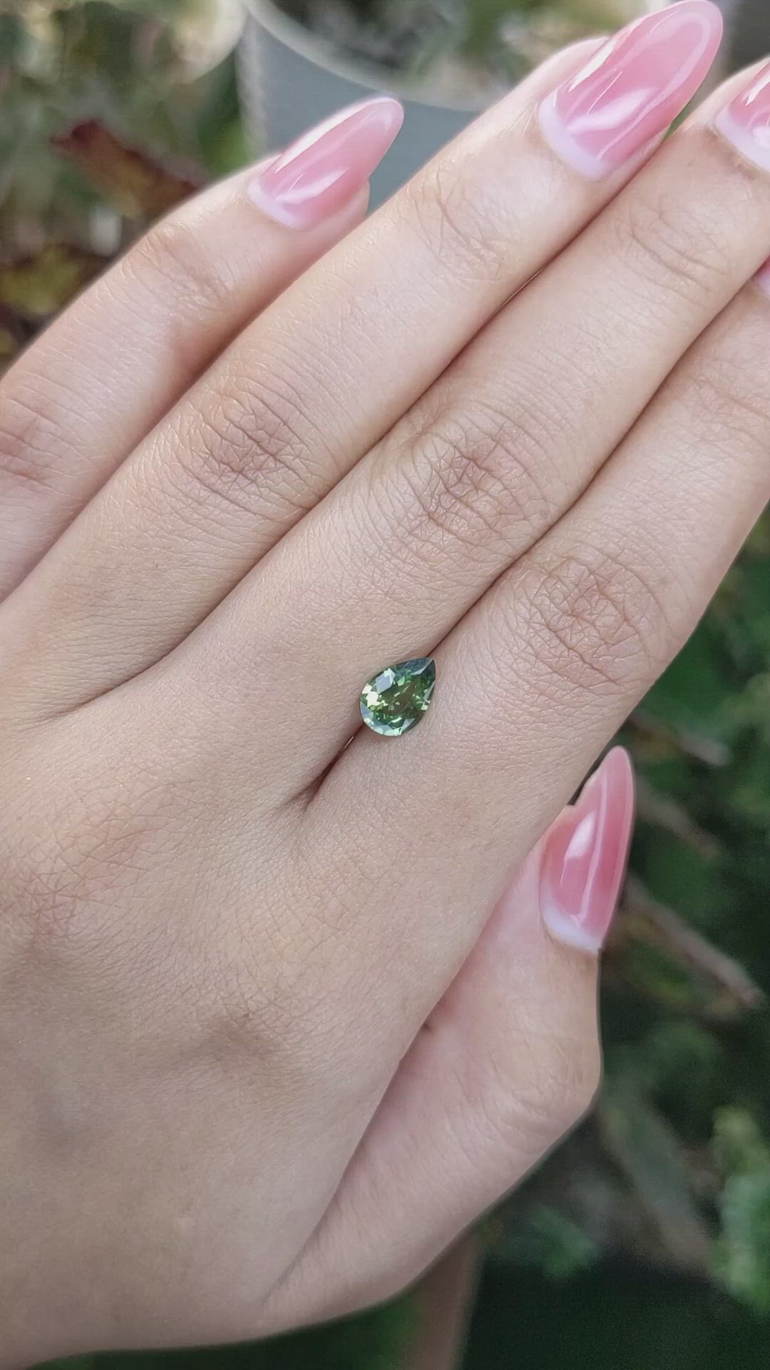 0.95 Ct. Yellowish Green Sapphire from Madagascar Size Video