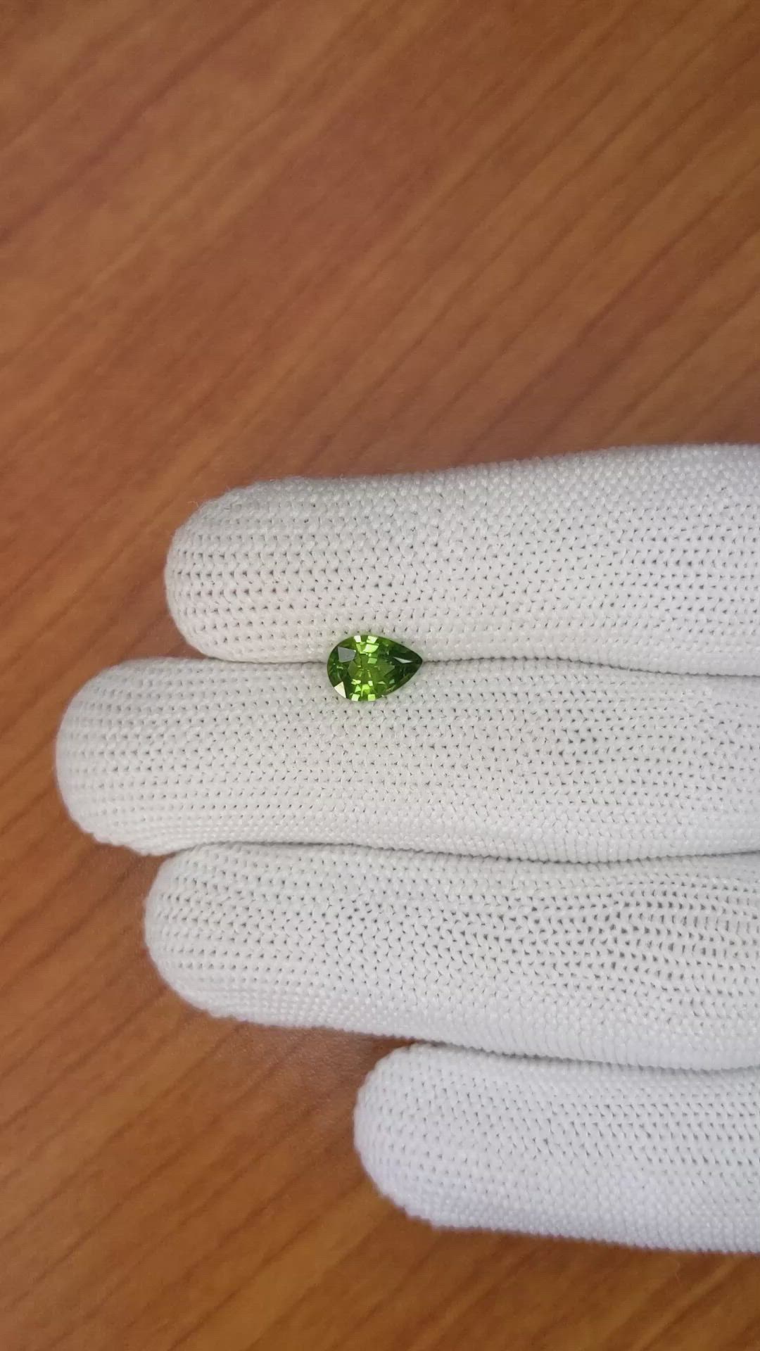 0.95 Ct. Yellowish Green Sapphire from Madagascar Size Video