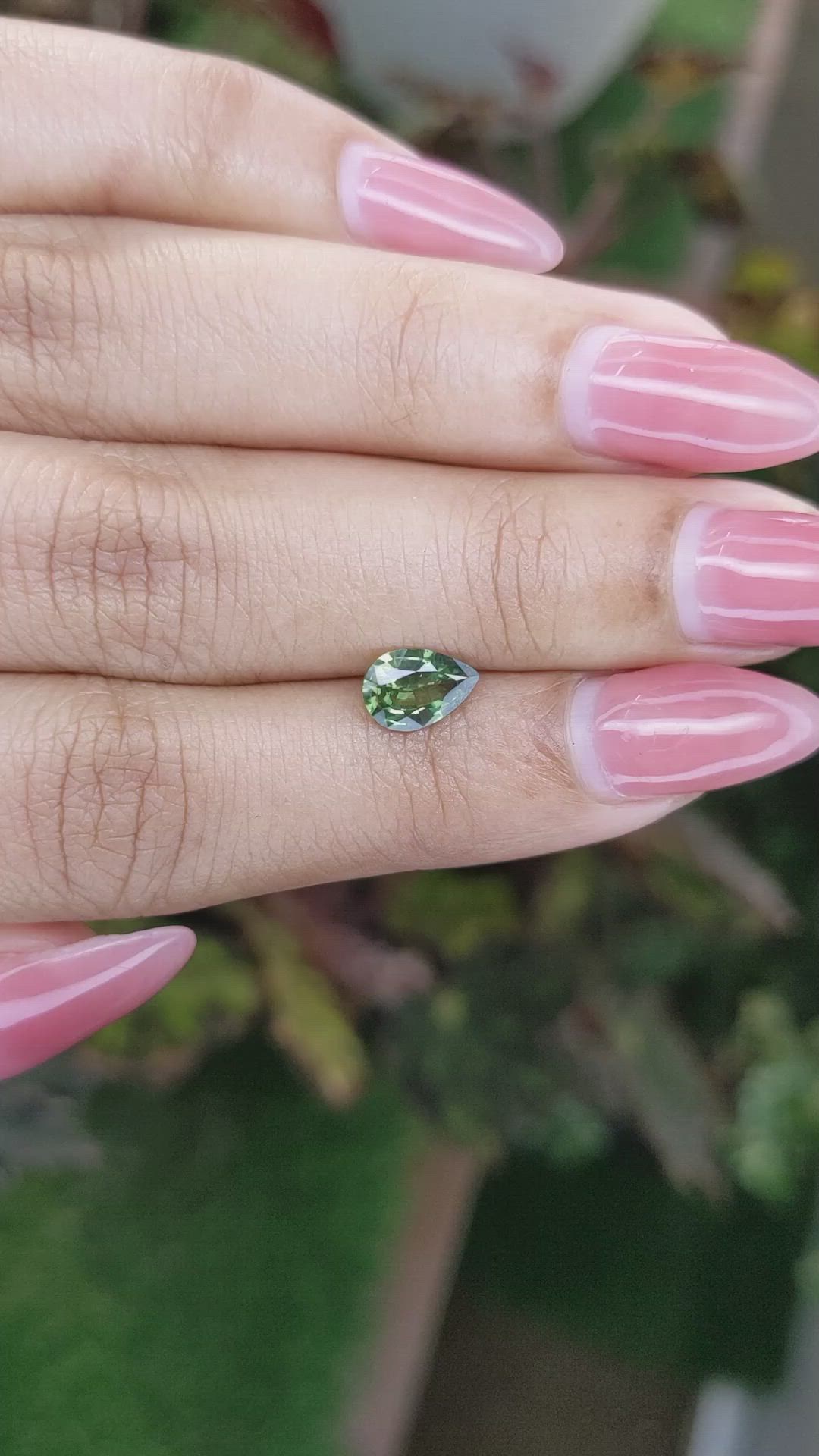 0.95 Ct. Yellowish Green Sapphire from Madagascar Size Video
