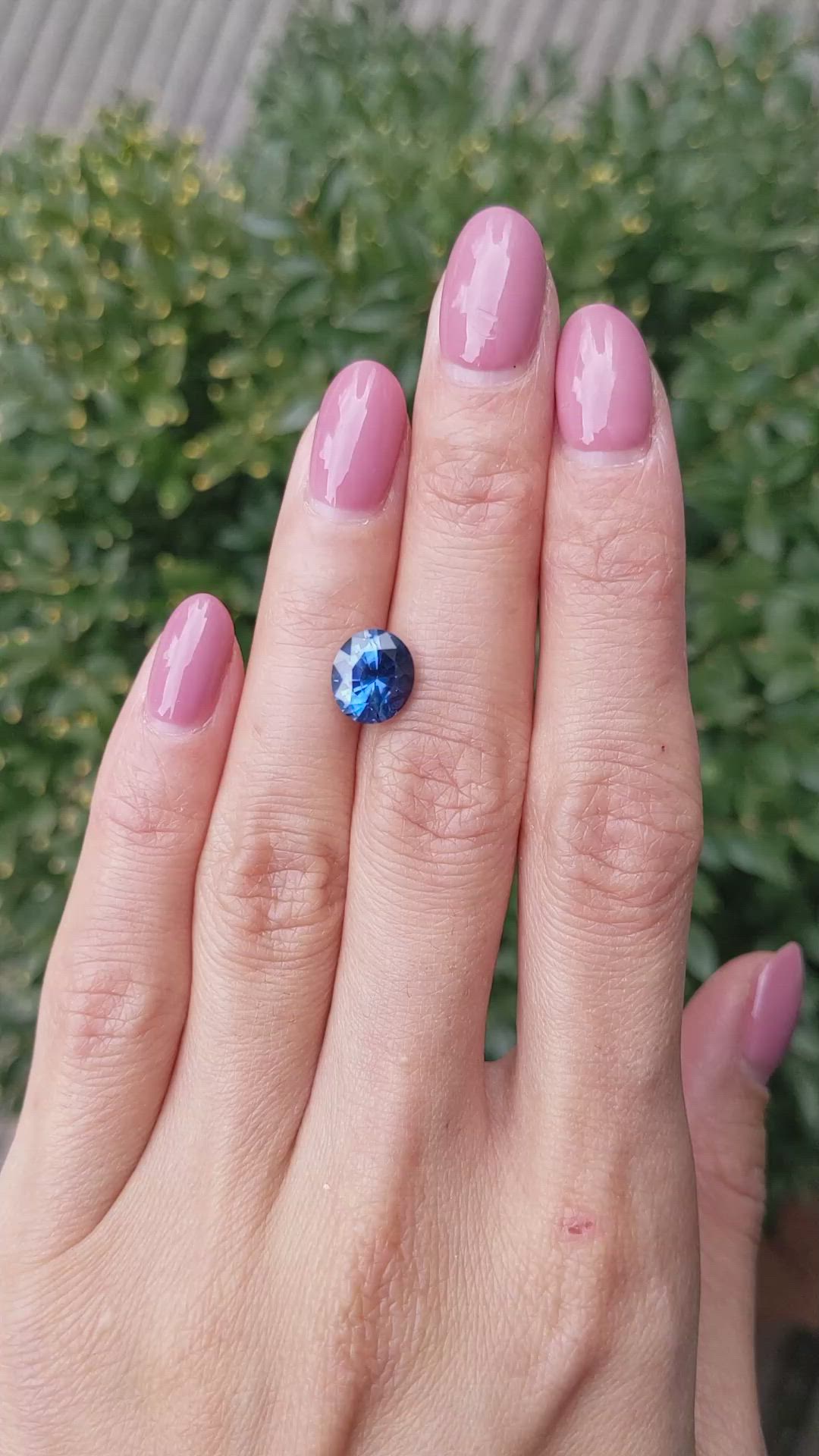 2.96 Ct. Greenish Blue Sapphire from Ceylon (Sri Lanka) Size Video