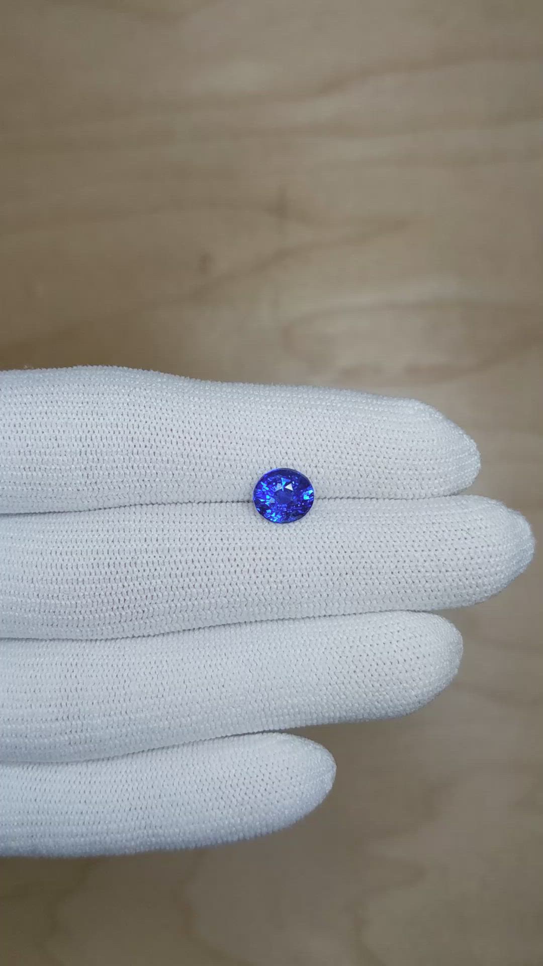2.03 Ct. Blue Sapphire from Ceylon (Sri Lanka) Size Video