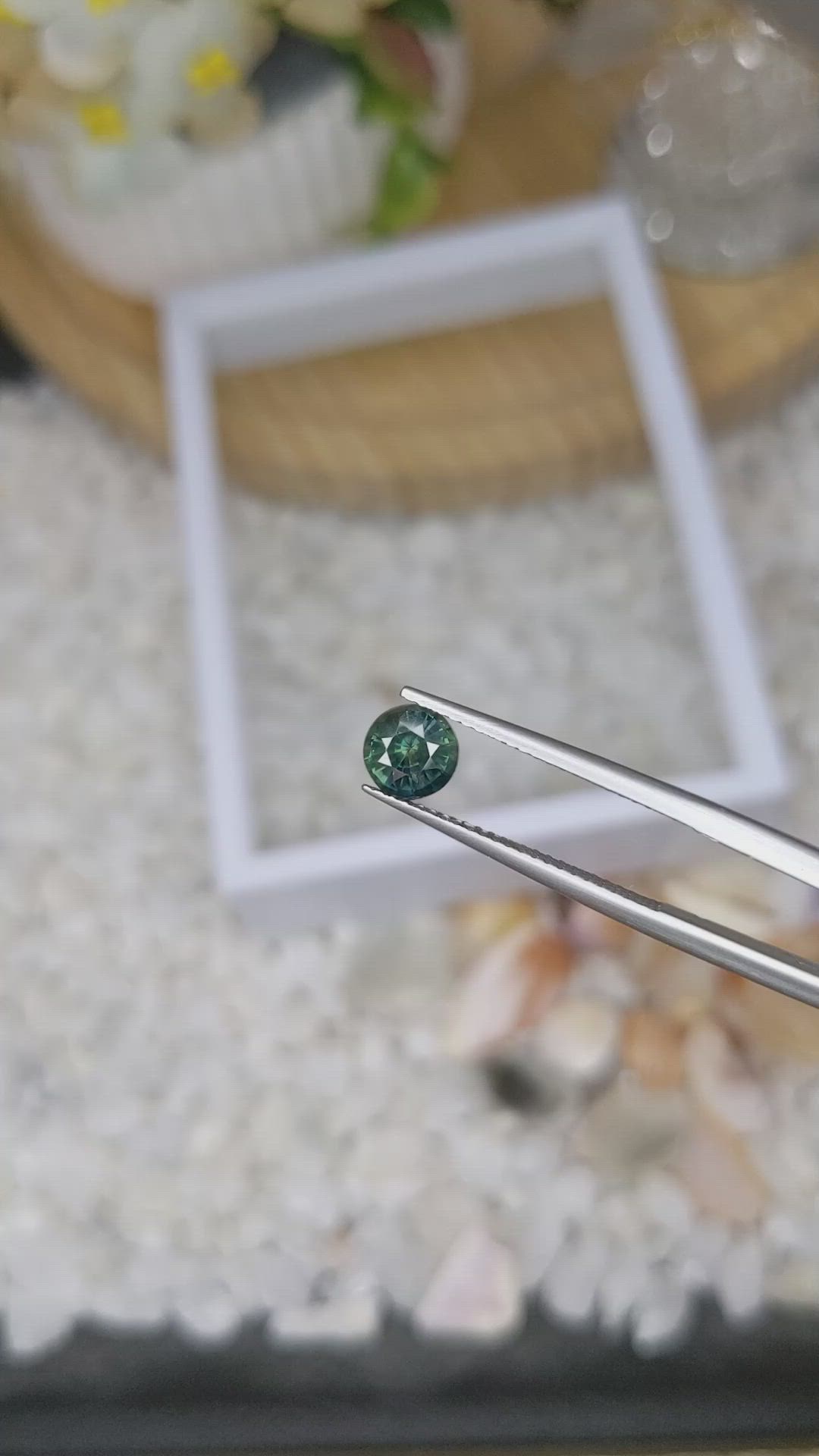 1.13 Ct. Bluish Green Sapphire from Madagascar Size Video