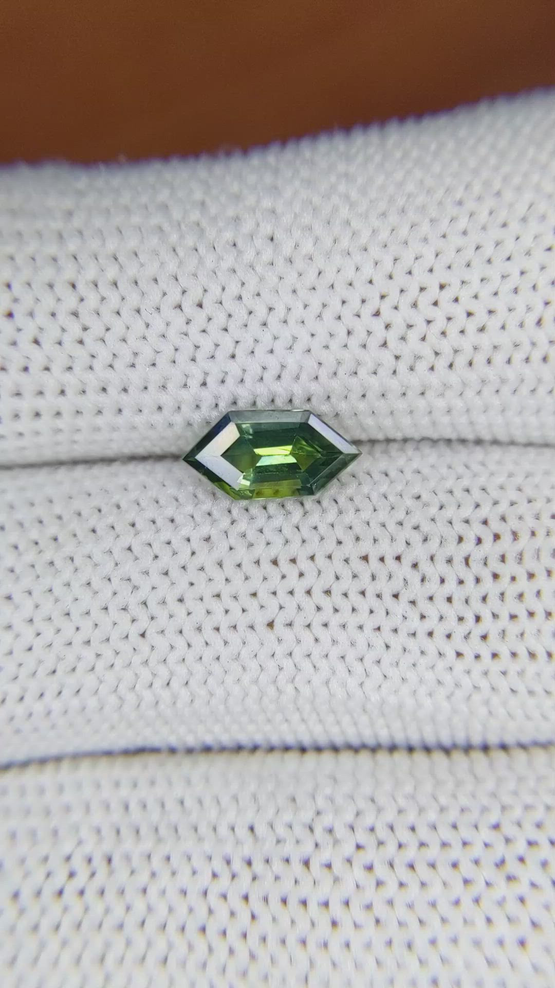 1.11 Ct. Yellowish Green Sapphire from Madagascar Size Video