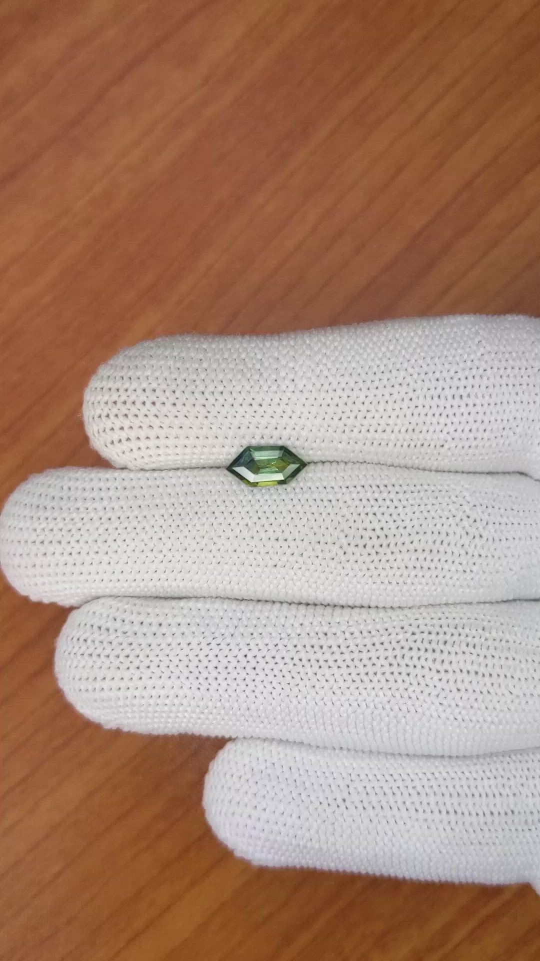 1.11 Ct. Yellowish Green Sapphire from Madagascar Size Video