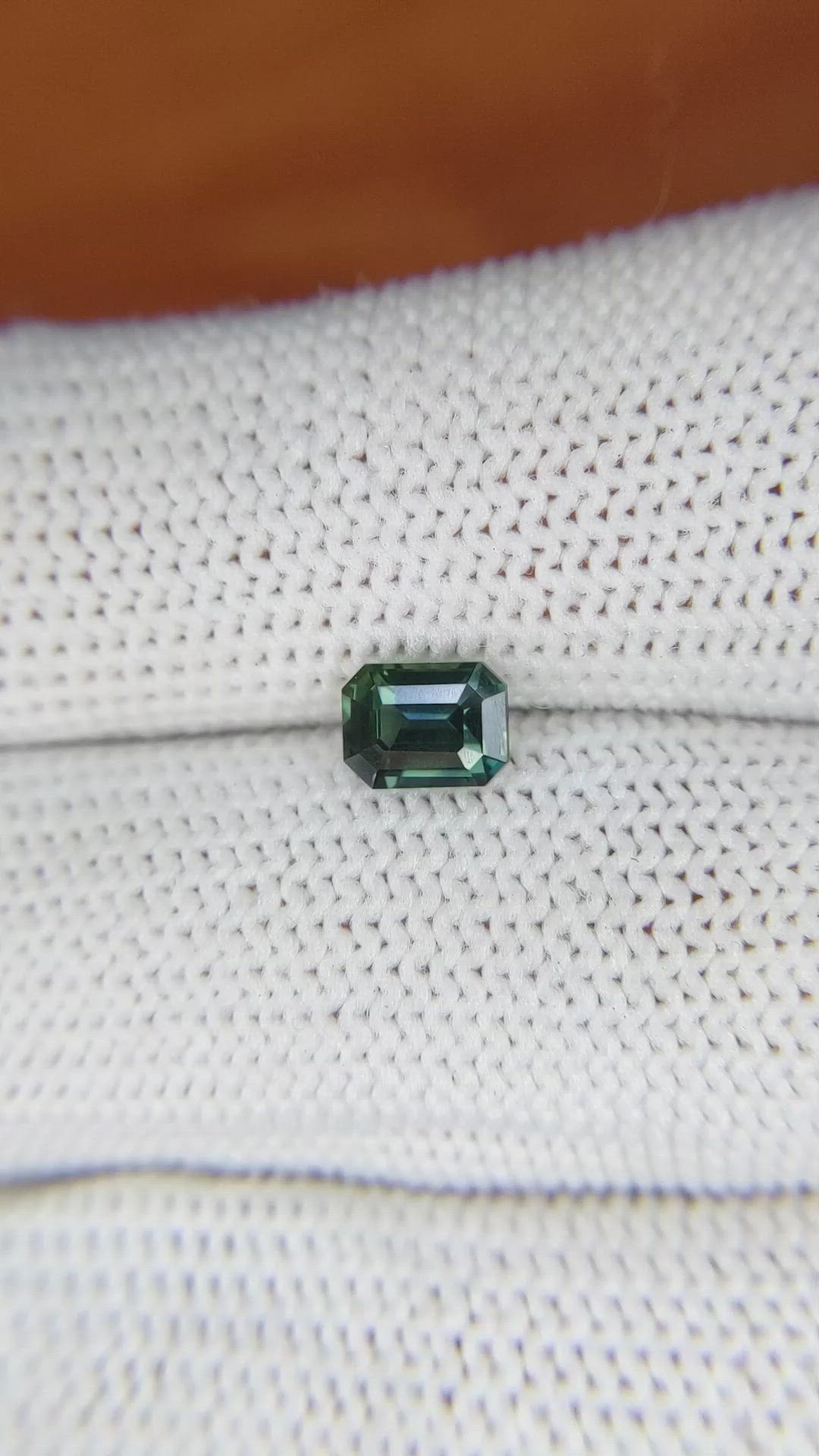 0.96 Ct. Bluish Green Sapphire from Madagascar Size Video