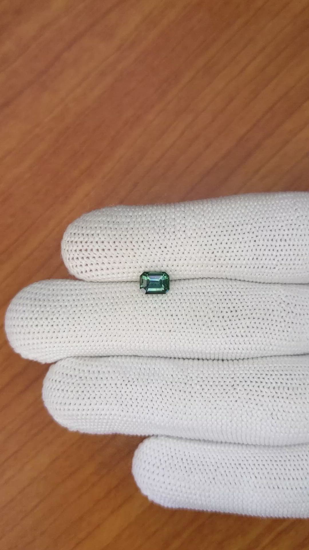 0.96 Ct. Bluish Green Sapphire from Madagascar Size Video