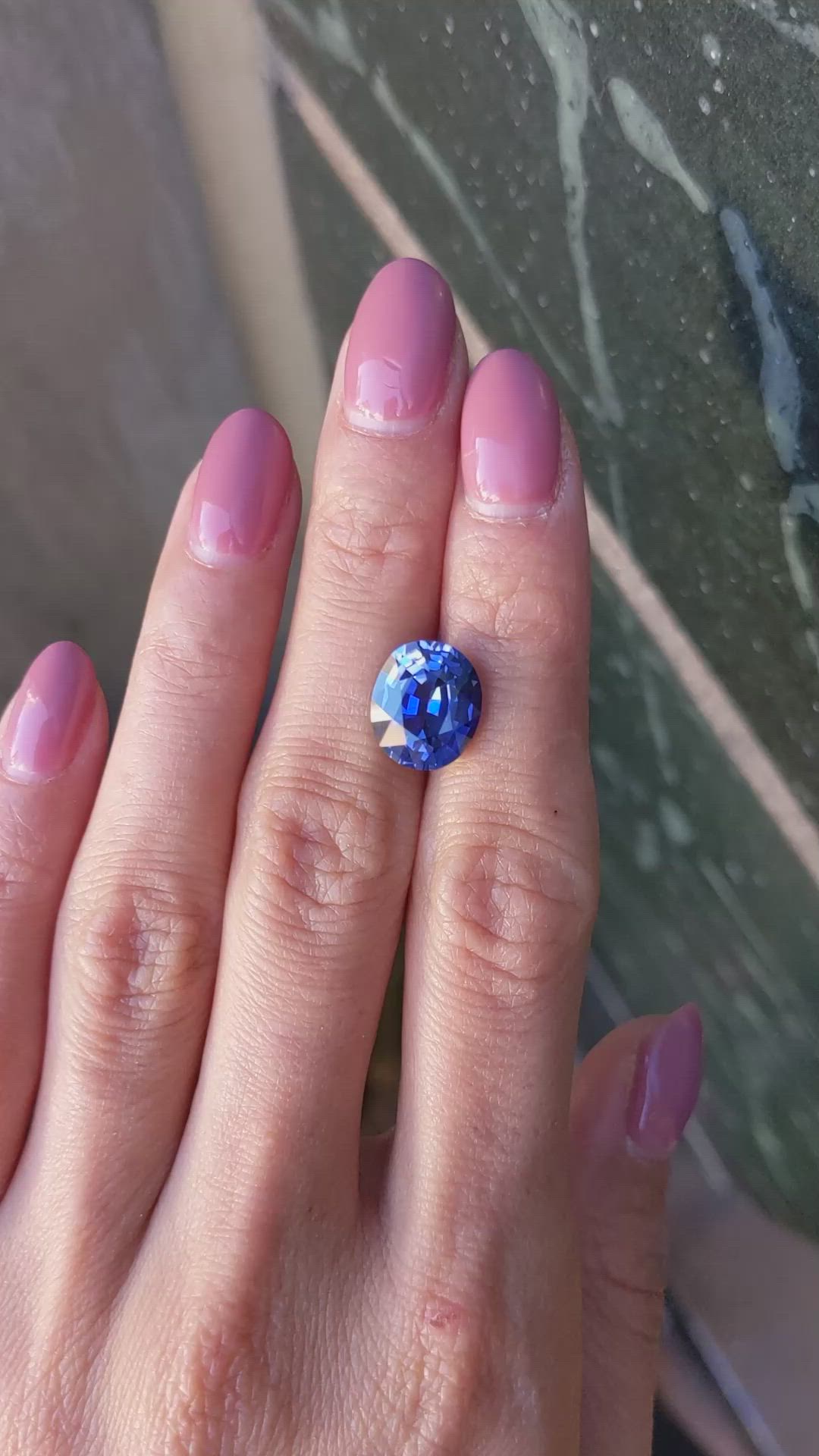 5.76 Ct. Blue Sapphire from Ceylon (Sri Lanka) Size Video