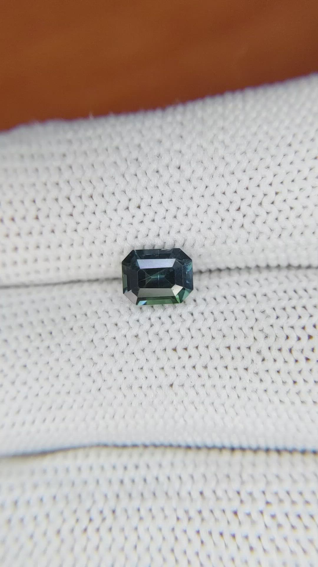1.13 Ct. Bluish Green Sapphire from Madagascar Size Video