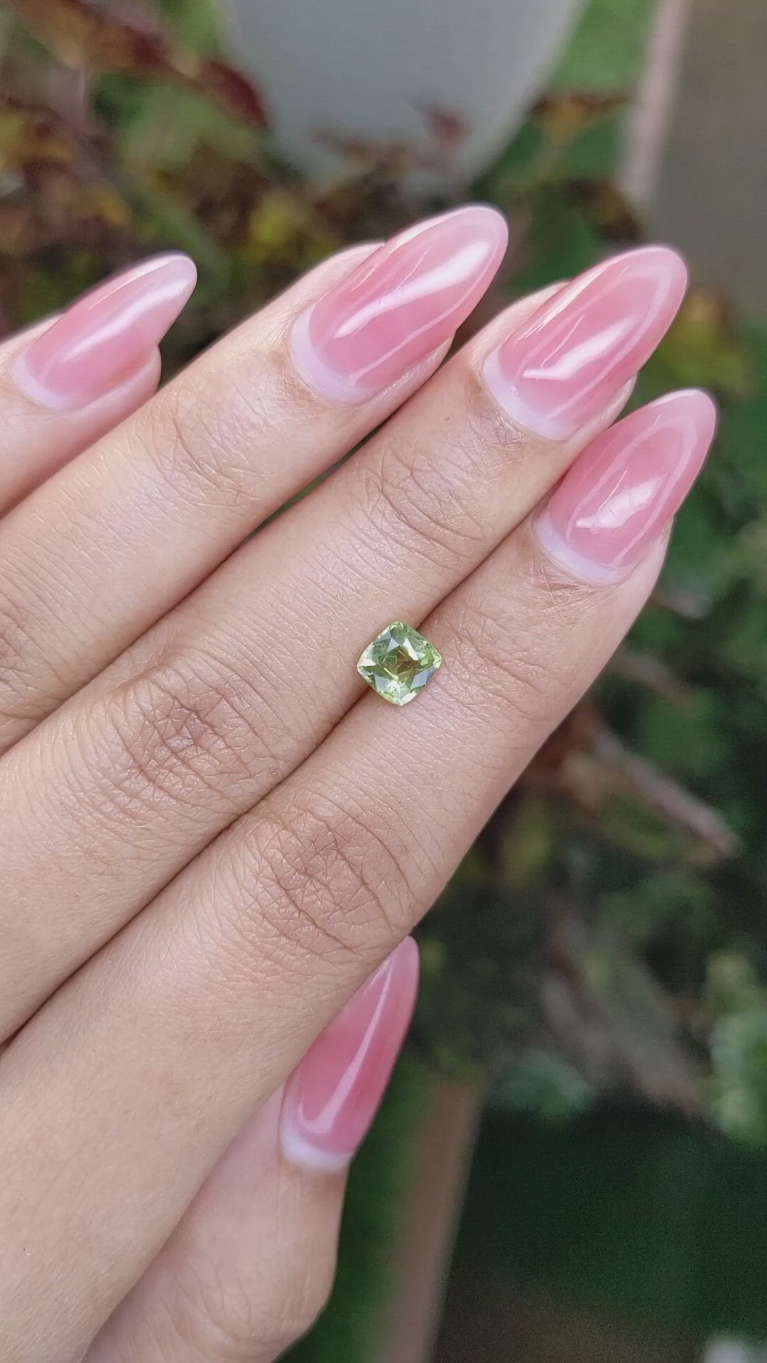 0.89 Ct. Yellowish Green Sapphire from Madagascar Size Video