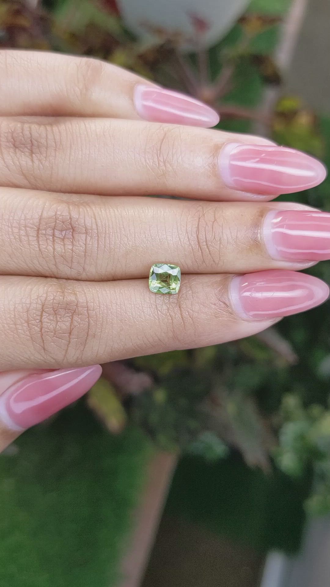 0.89 Ct. Yellowish Green Sapphire from Madagascar Size Video