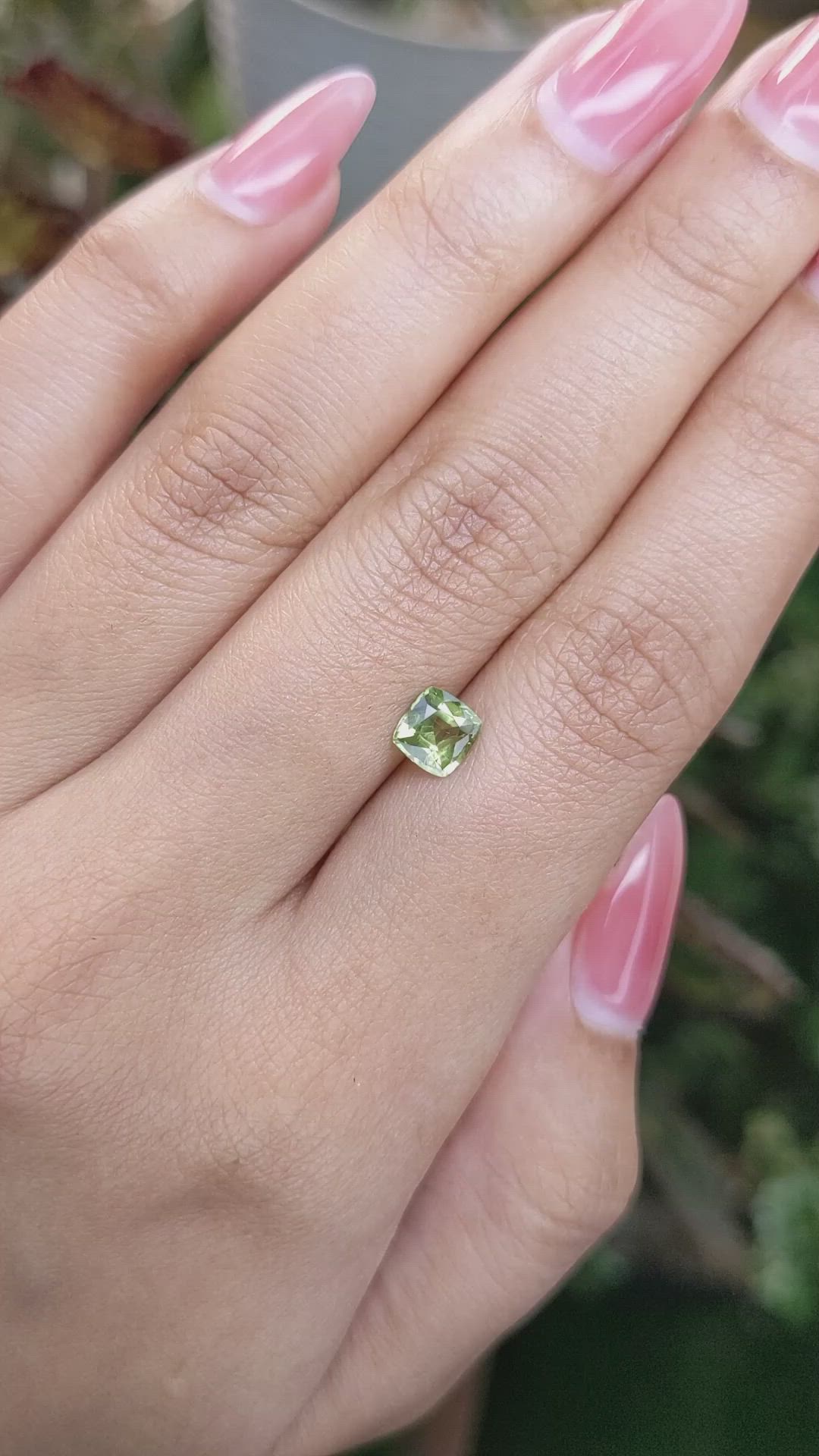 0.89 Ct. Yellowish Green Sapphire from Madagascar Size Video