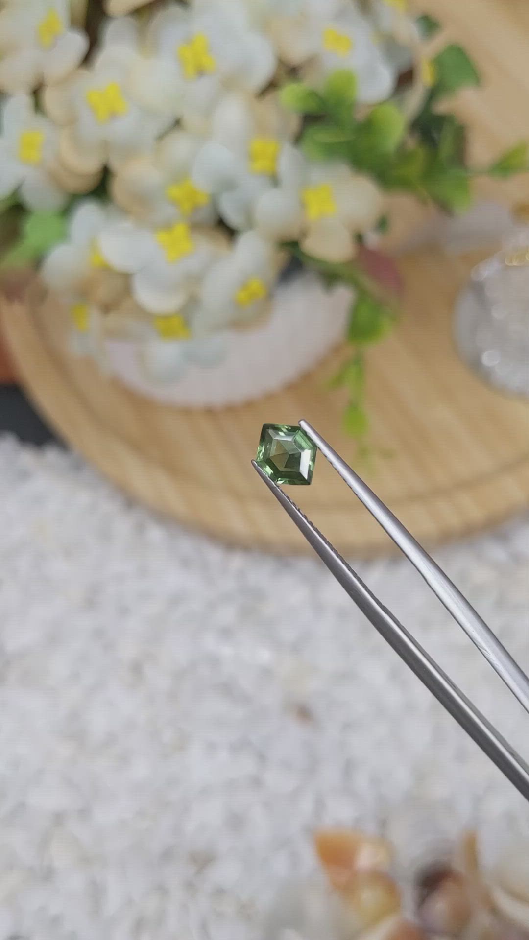 0.84 Ct. Green Sapphire from Madagascar Size Video
